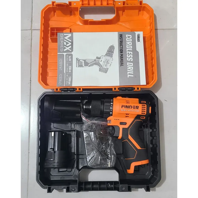 دریل شارژی موتور دو باتری فیندر