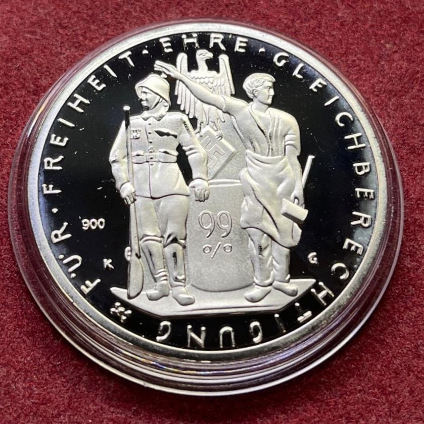 مدال یادبود نازی جنگ جهانی 1936 روکش نقره