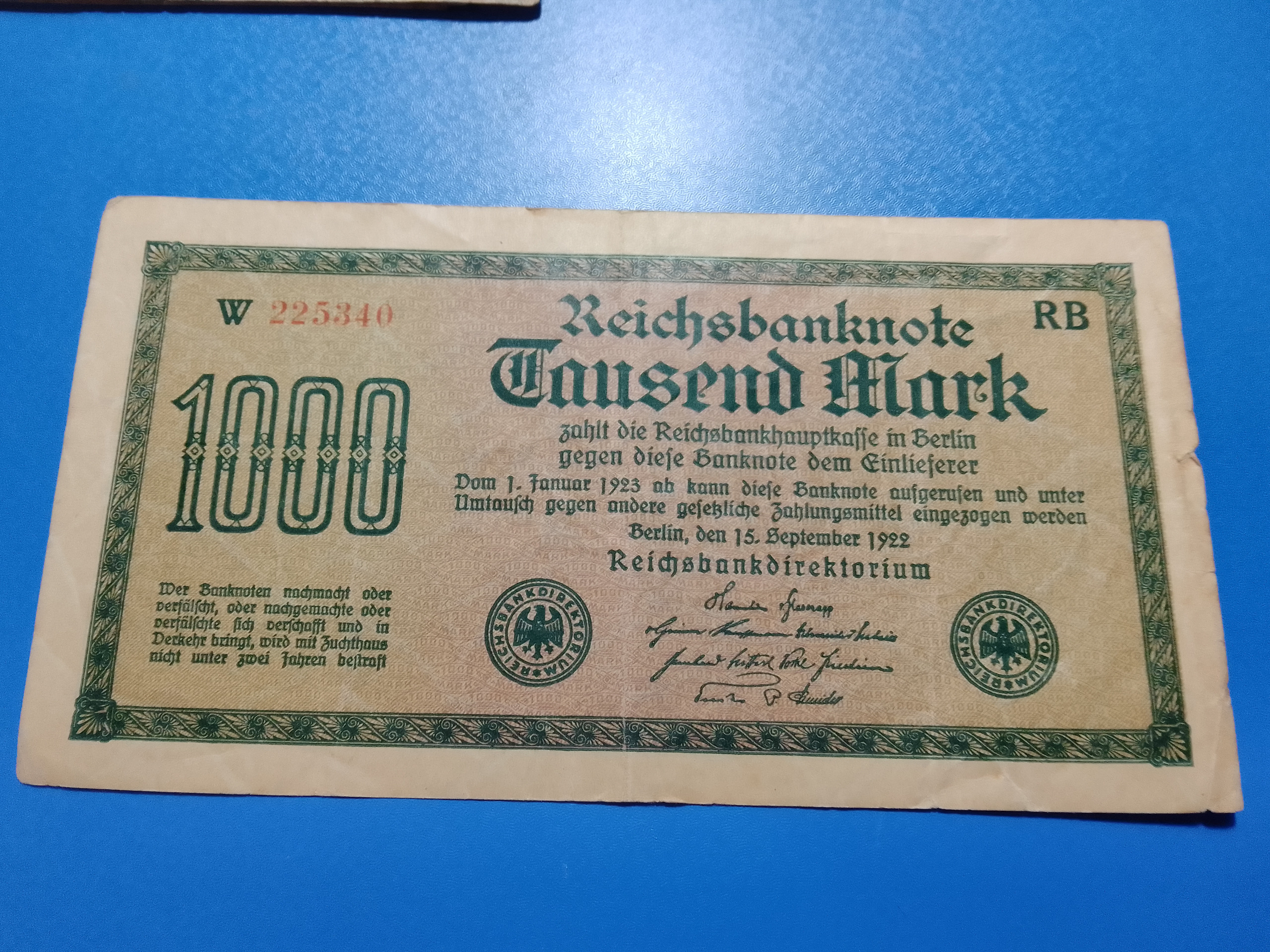 اسکناس زیبای مارک آلمان 1922