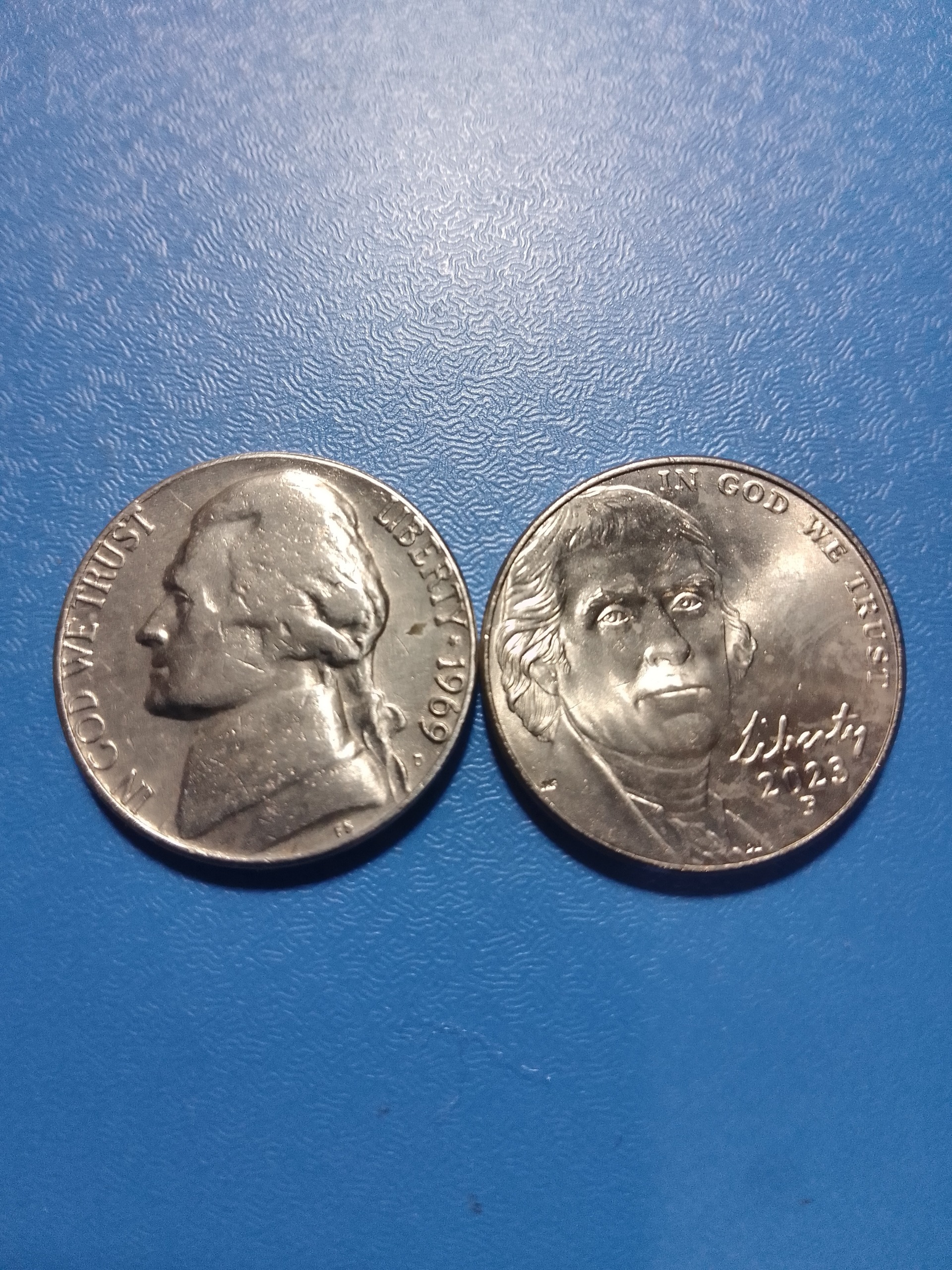 5 سنت قدیم و جدید آمریکا 1969 و 2023