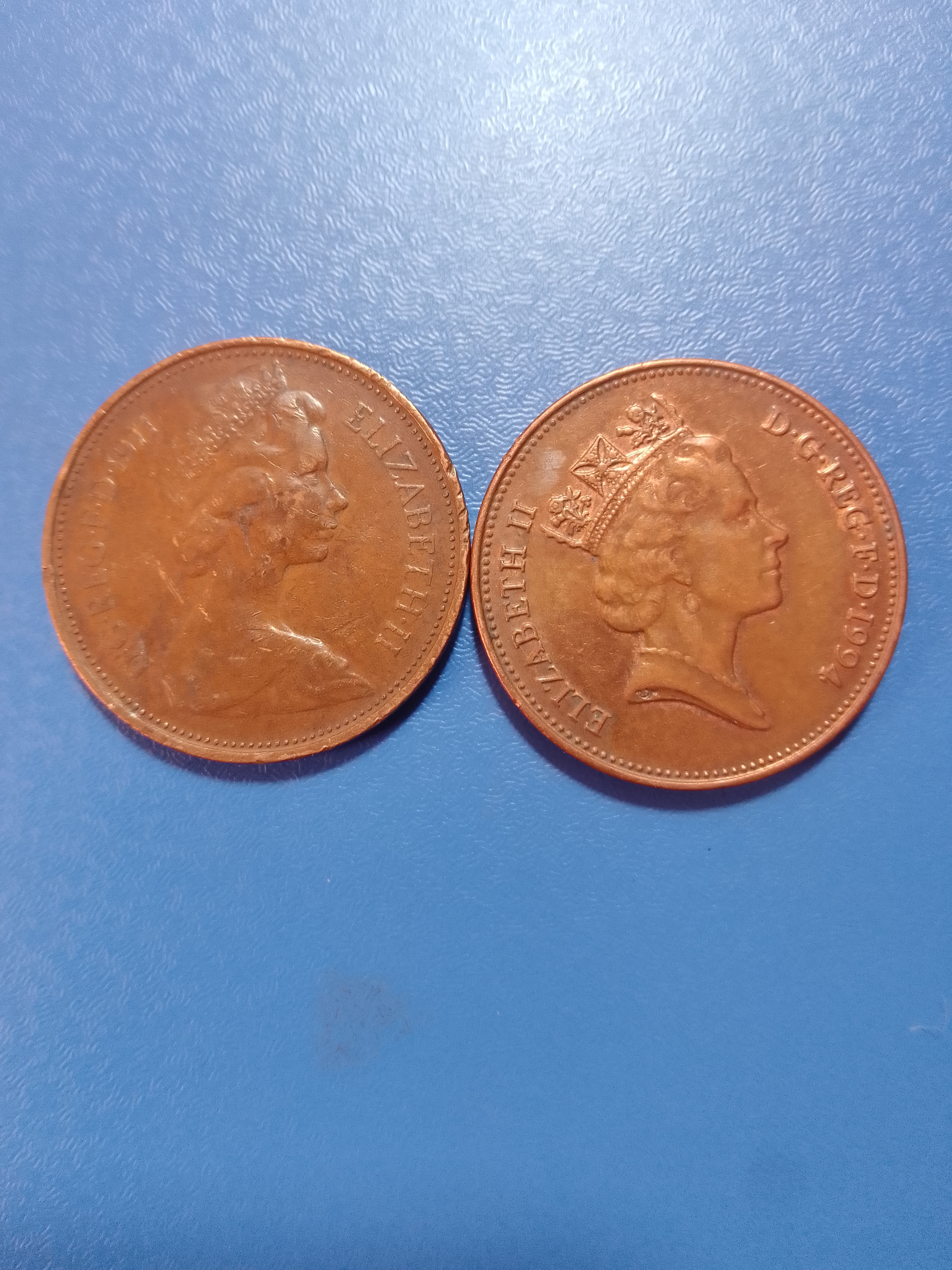دو سکه زیبا و ارزشمند 2 پنس ملکه الیزابت