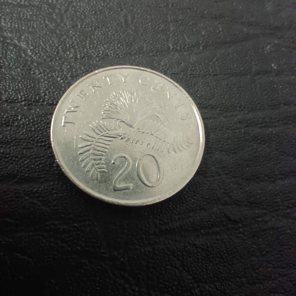 سکه خارجی اصلی بیست سنت سنگاپور 1989