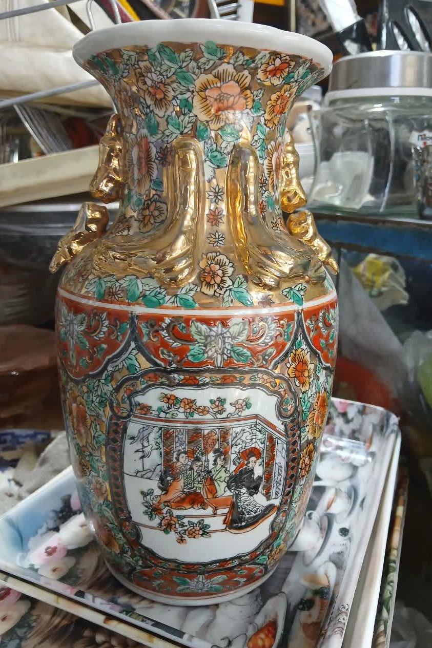 جفت گلدان بینظیر وخیلی کمیاب با طلاکاری