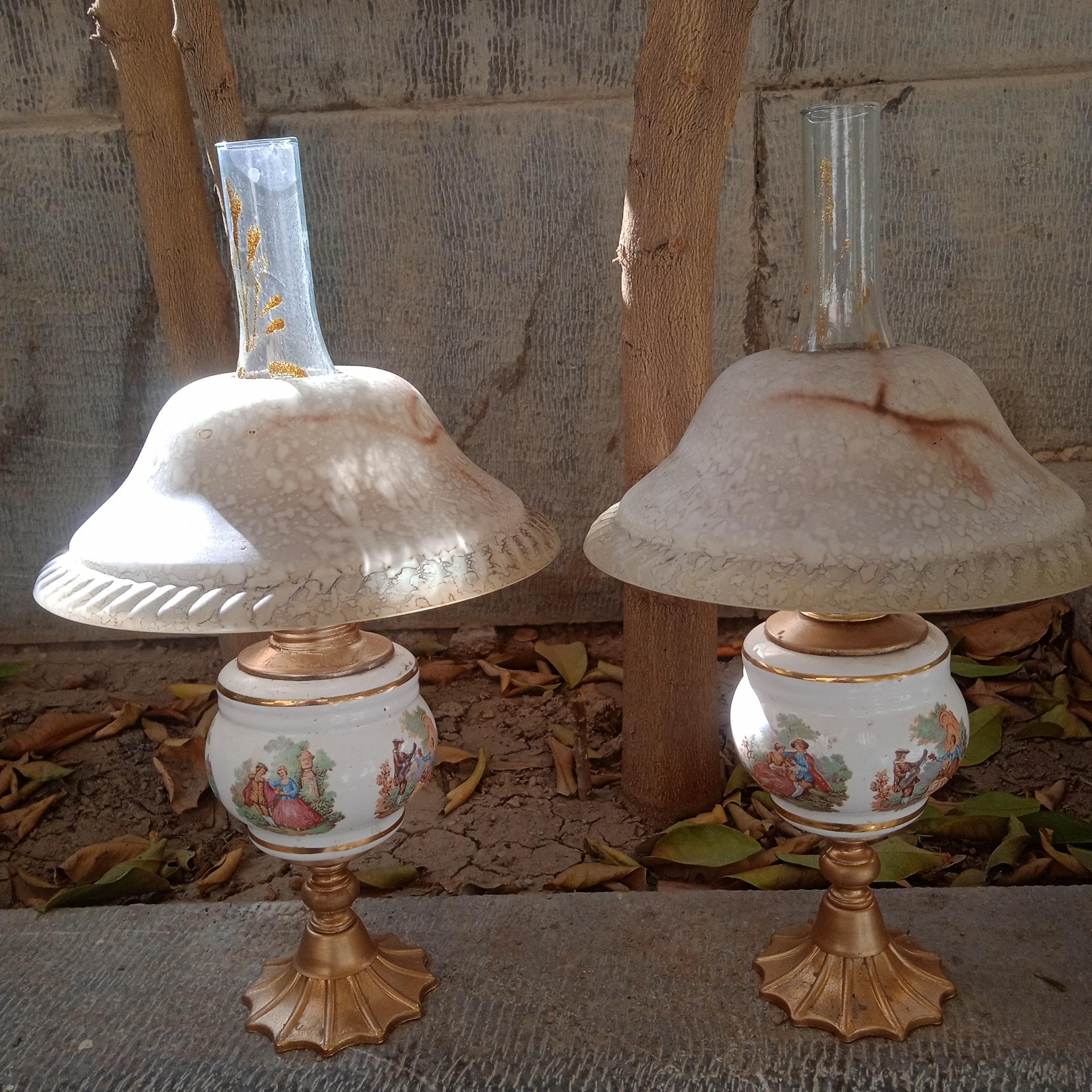 جفت چراغ گردسوز کلکسیونی  وقدیمی