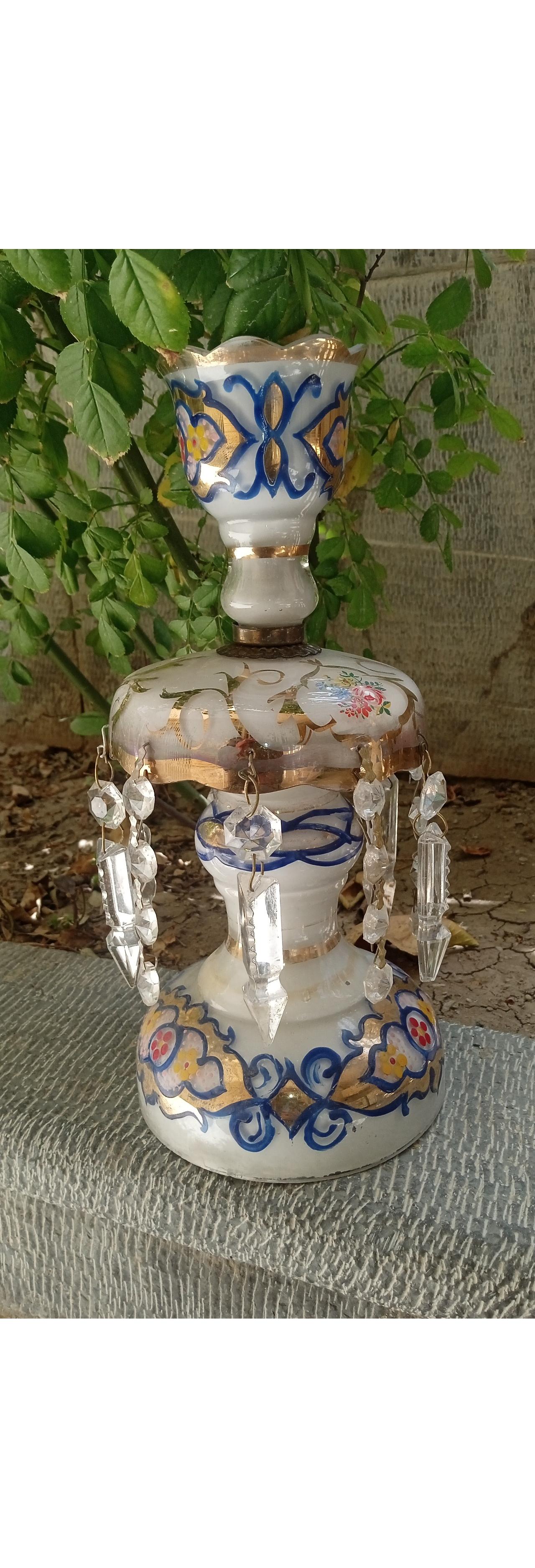 شمعدان قدیمی ایرانی با نقاشی دست