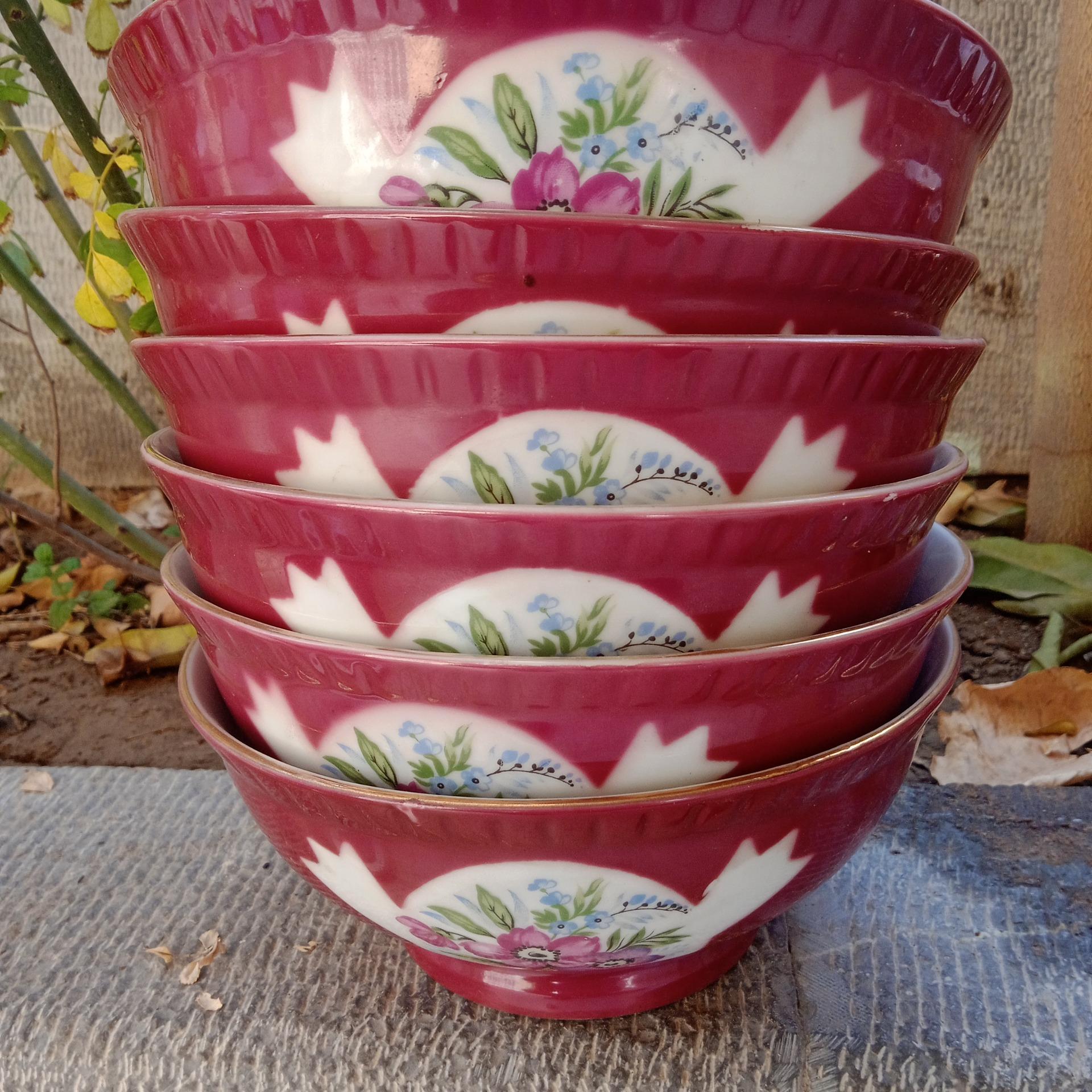 6 عدد یا یکدست کاسه بزرگ آبگوشت خوری ژاپن قدیم