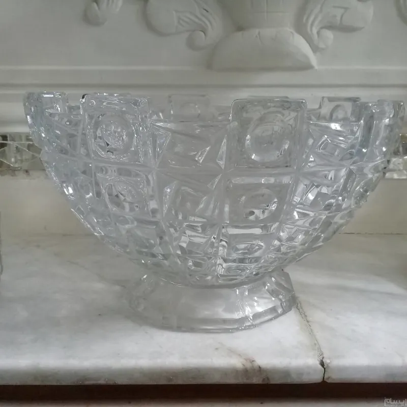 ظرف بزرگ میوه خوری پایه دار ساخت کشورچک کریستال