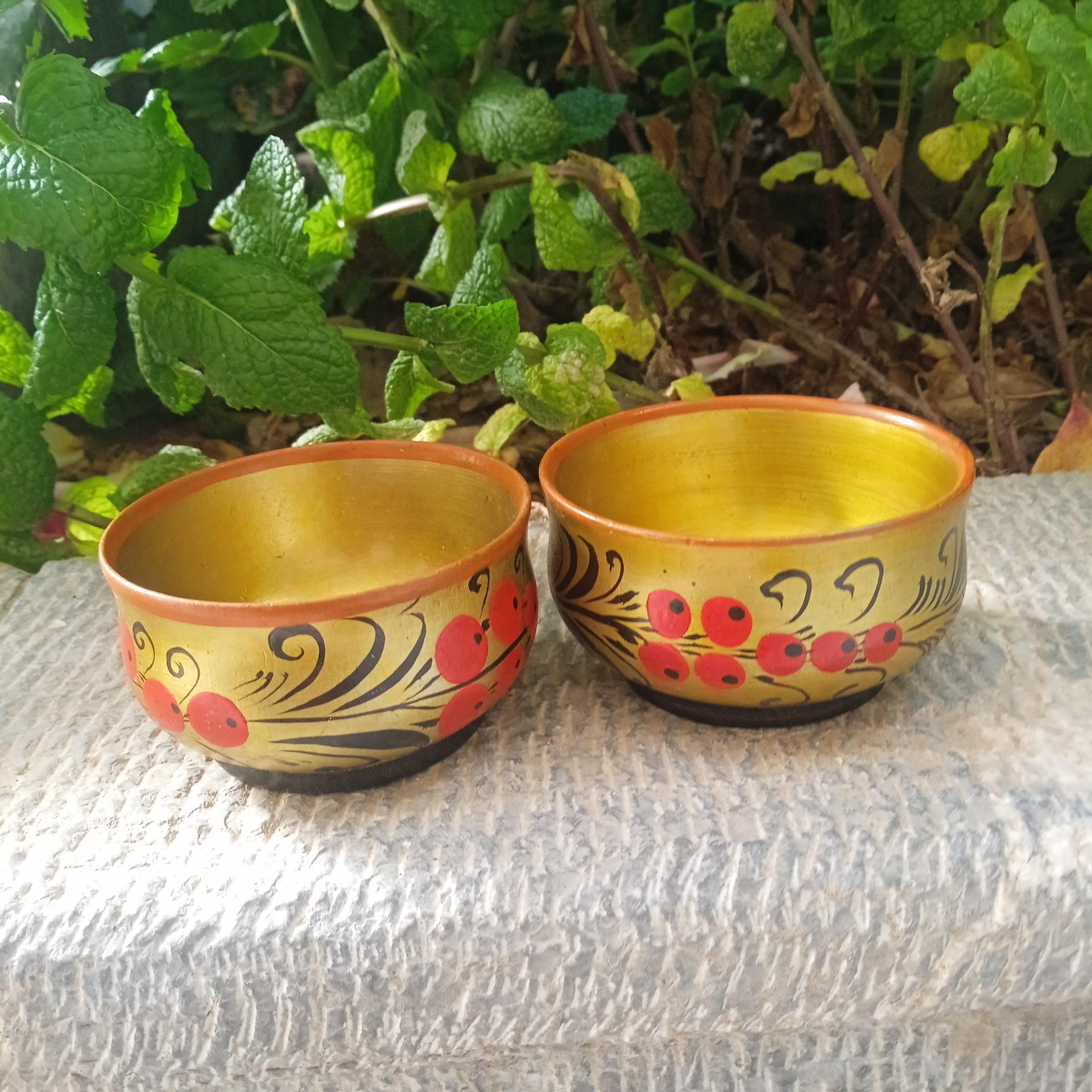 جفت پیاله کوچک چوبی قطر حدود 8سانت