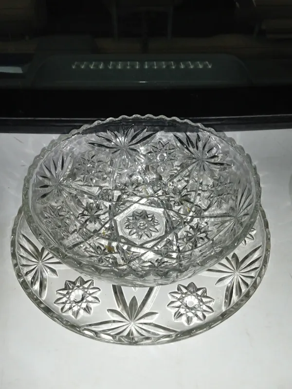 کاسه وبشقاب کریستال ستاره ای امریکایی