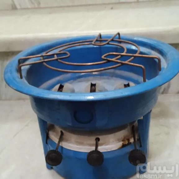 چراغ سه فتیله خوراک پذی نو ابی رنگ کاملا سالم