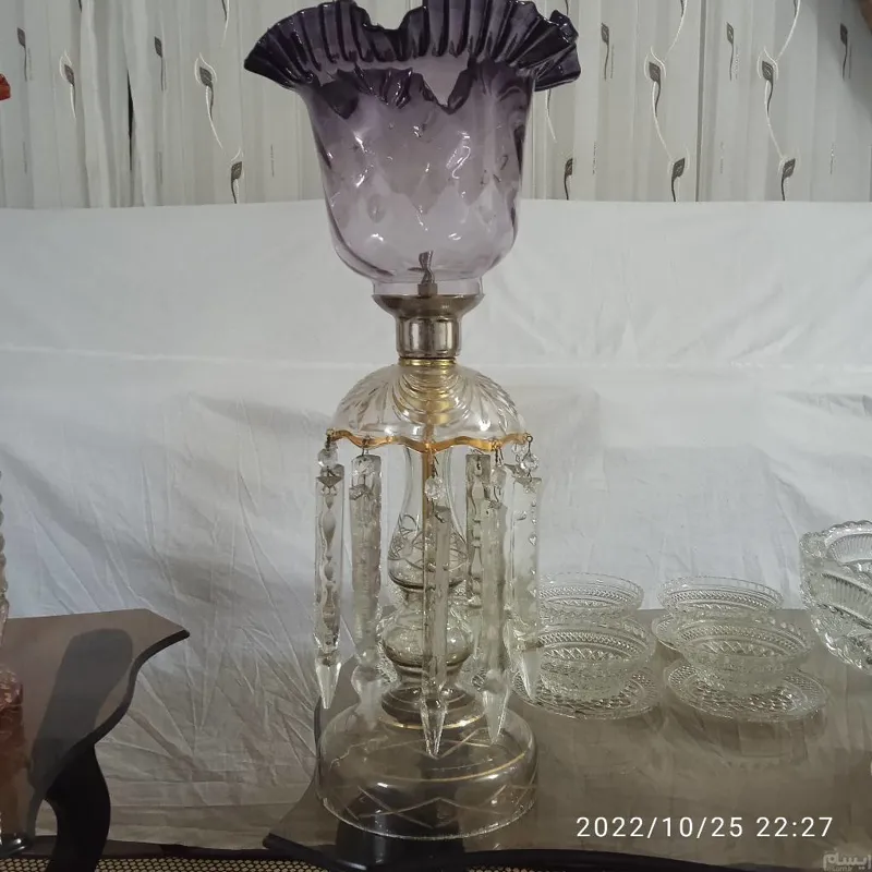 جفت لاله قدیمی تراش دست حباب دست ساز