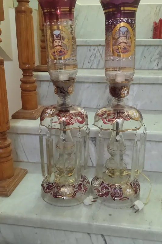 جفت چراغ لاله بینظیر وبکر قدیمی نقش مظفری