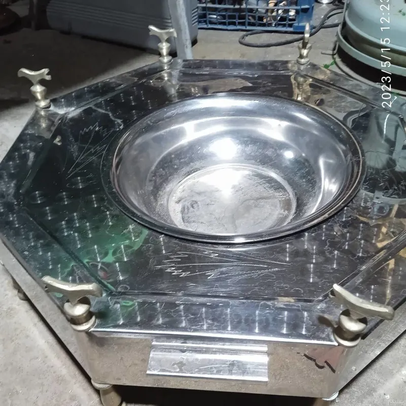 منقل بزرگ 8پایه  استیل و پایه ها تماما برنج