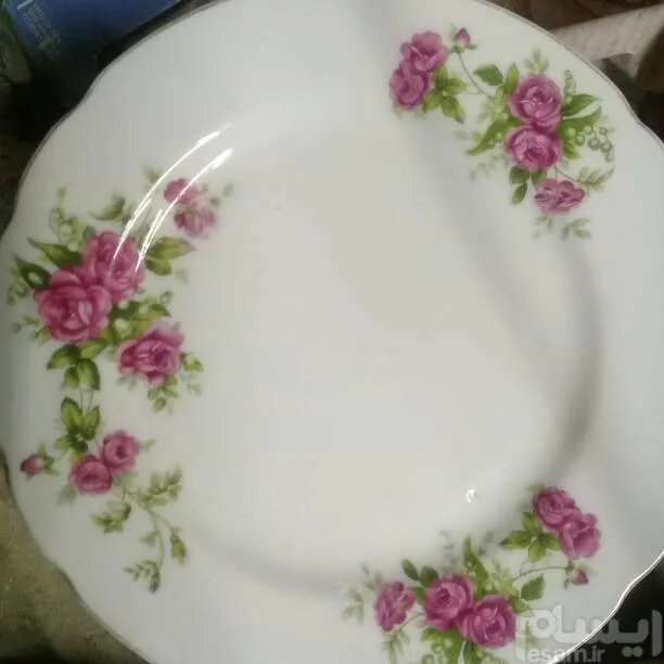یکدست بشقاب بزرگ خورش خوری گل سرخی ژاپنی مارک عالی