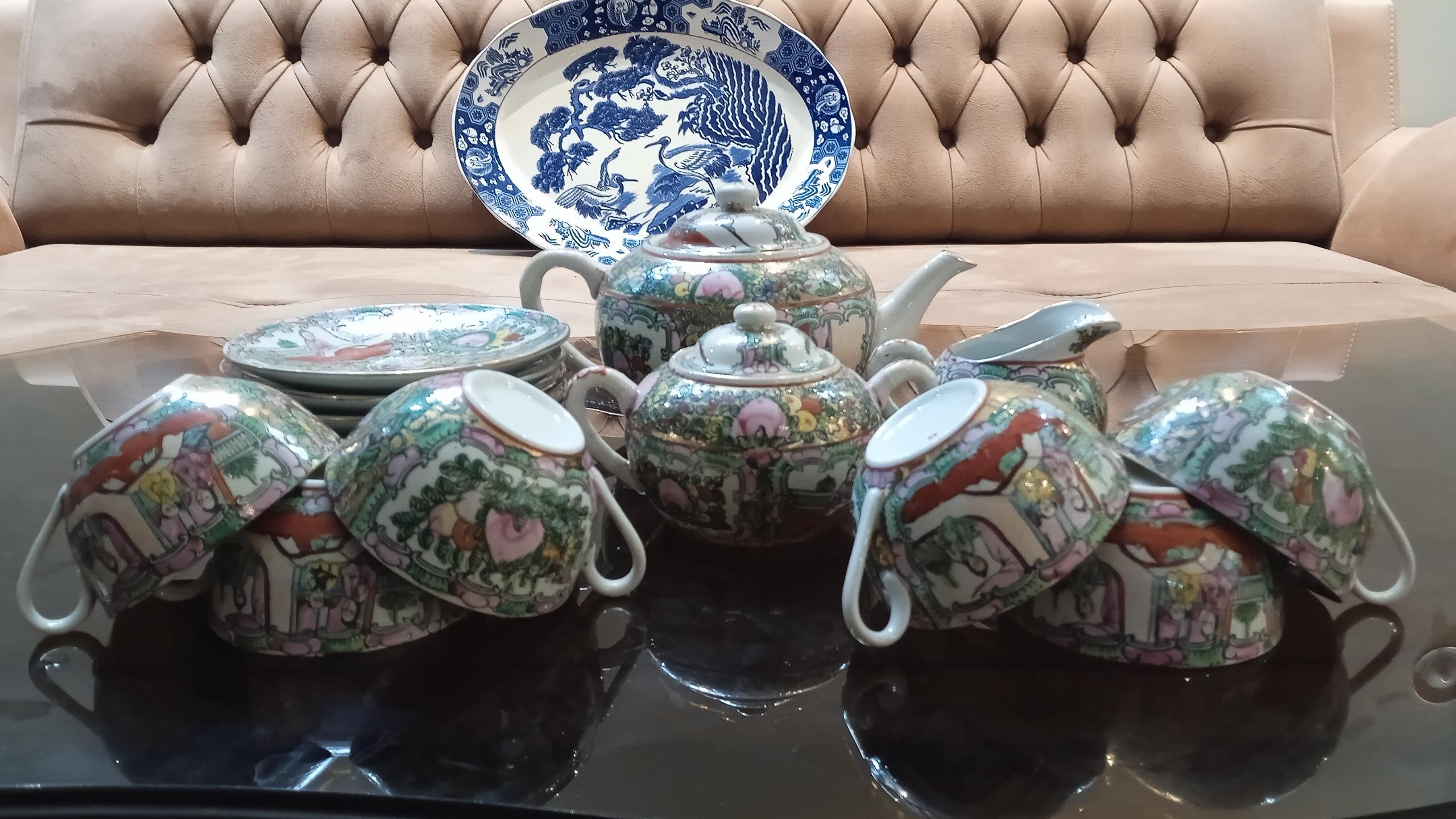 سرویس 17 پارچه چایخوری بینظیر گل ومرغ کارژاپن