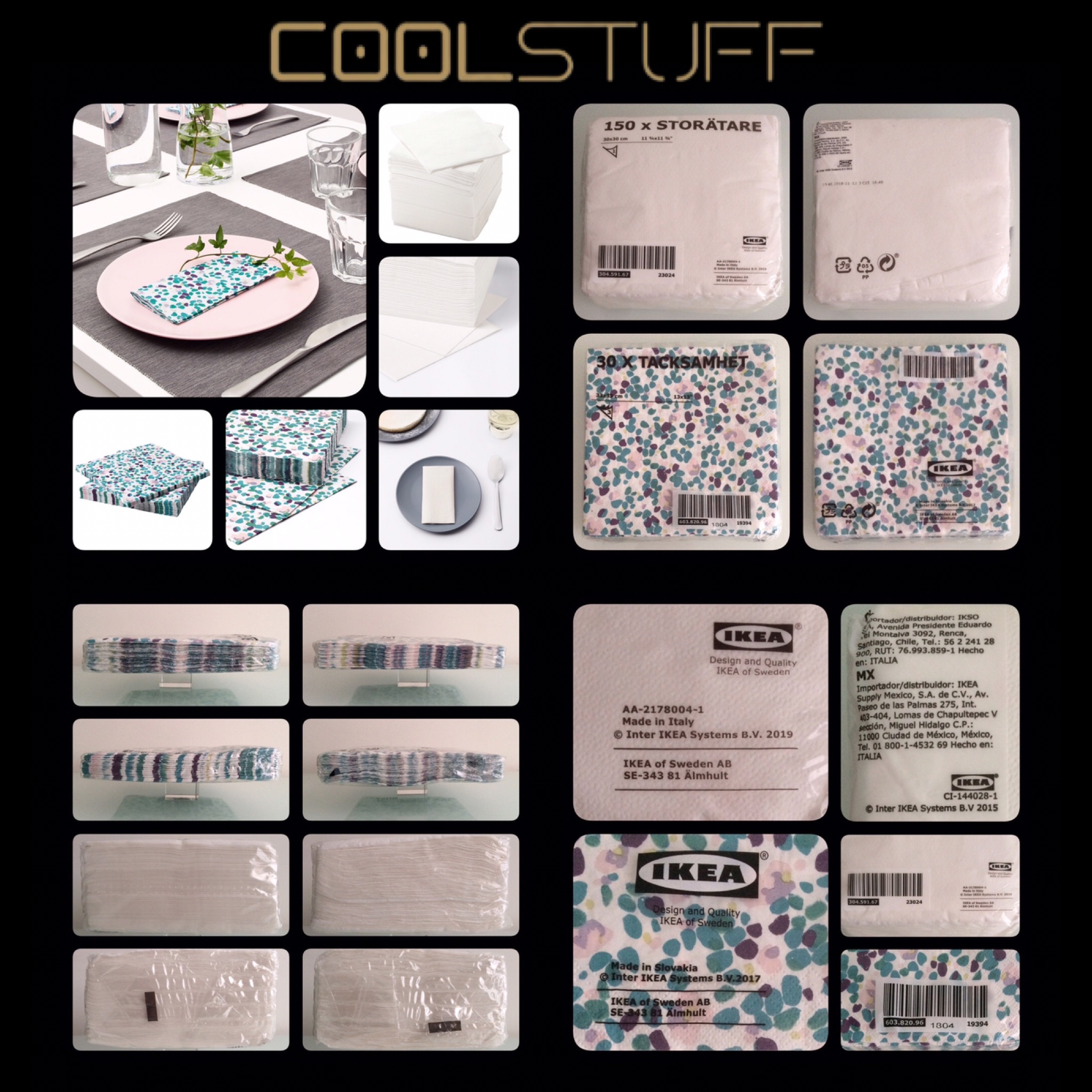 IKEA PAPER NAPKINS چهار بسته دستمال کاغذی ایکیا