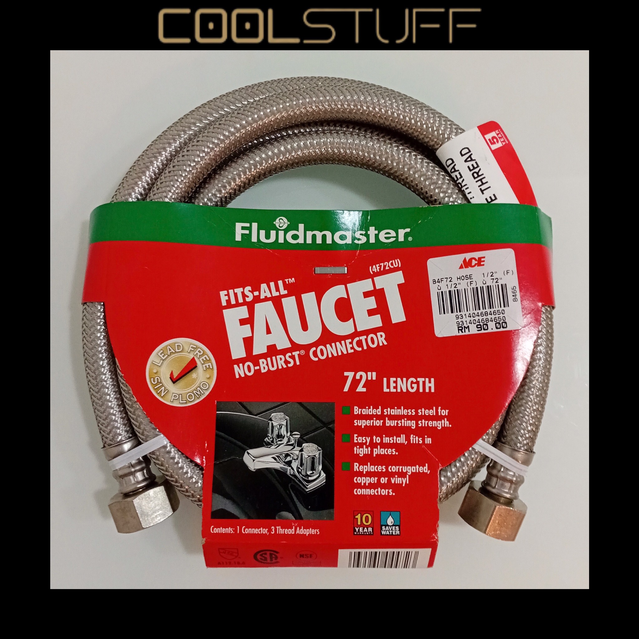 FLUIDMASTER شیلنگ پیسوار 180CM دوسر مهره - آمریکا