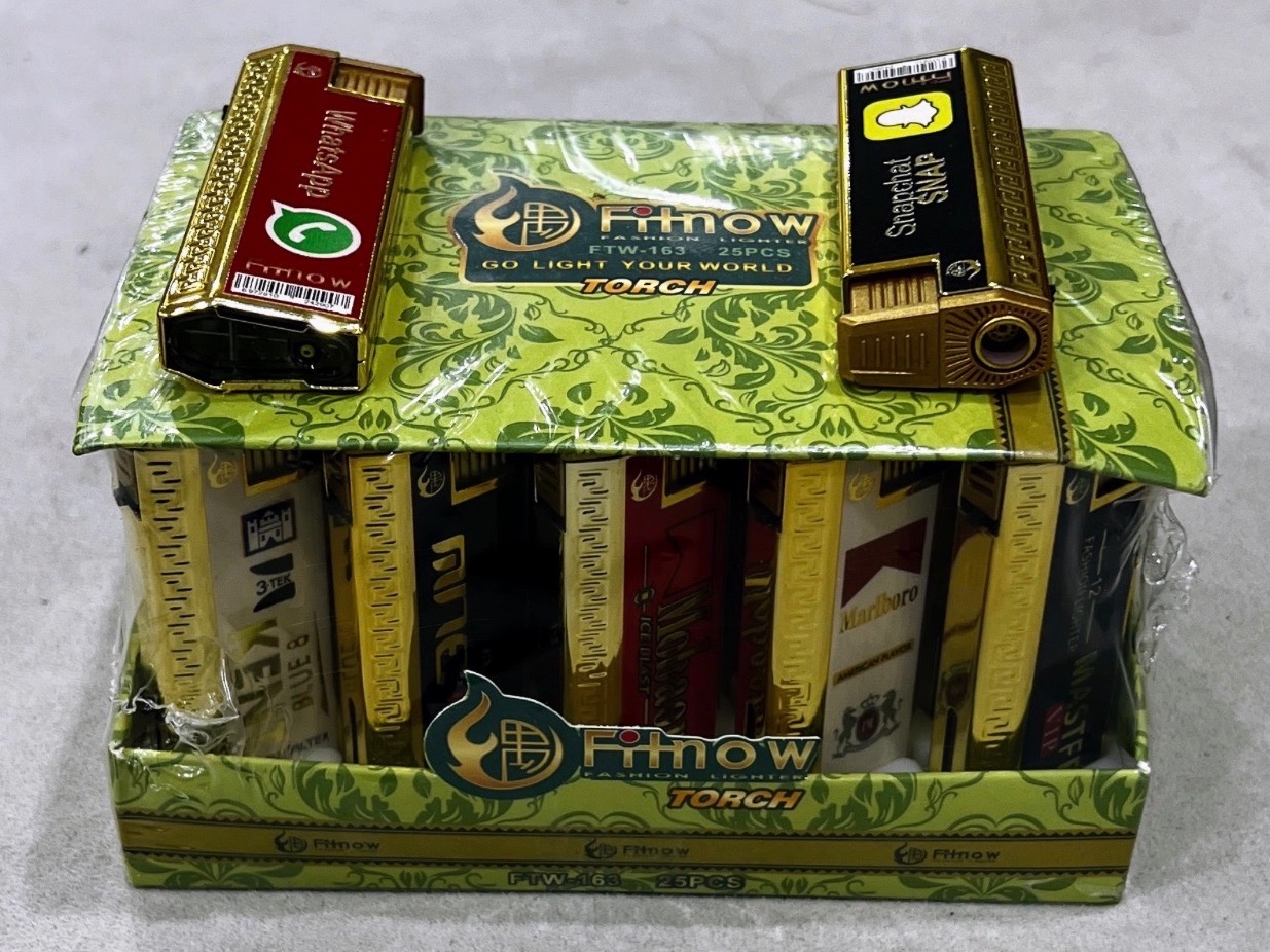 بسته 25 عددی فندک شعله برنالی بدنه فلزی وارداتی