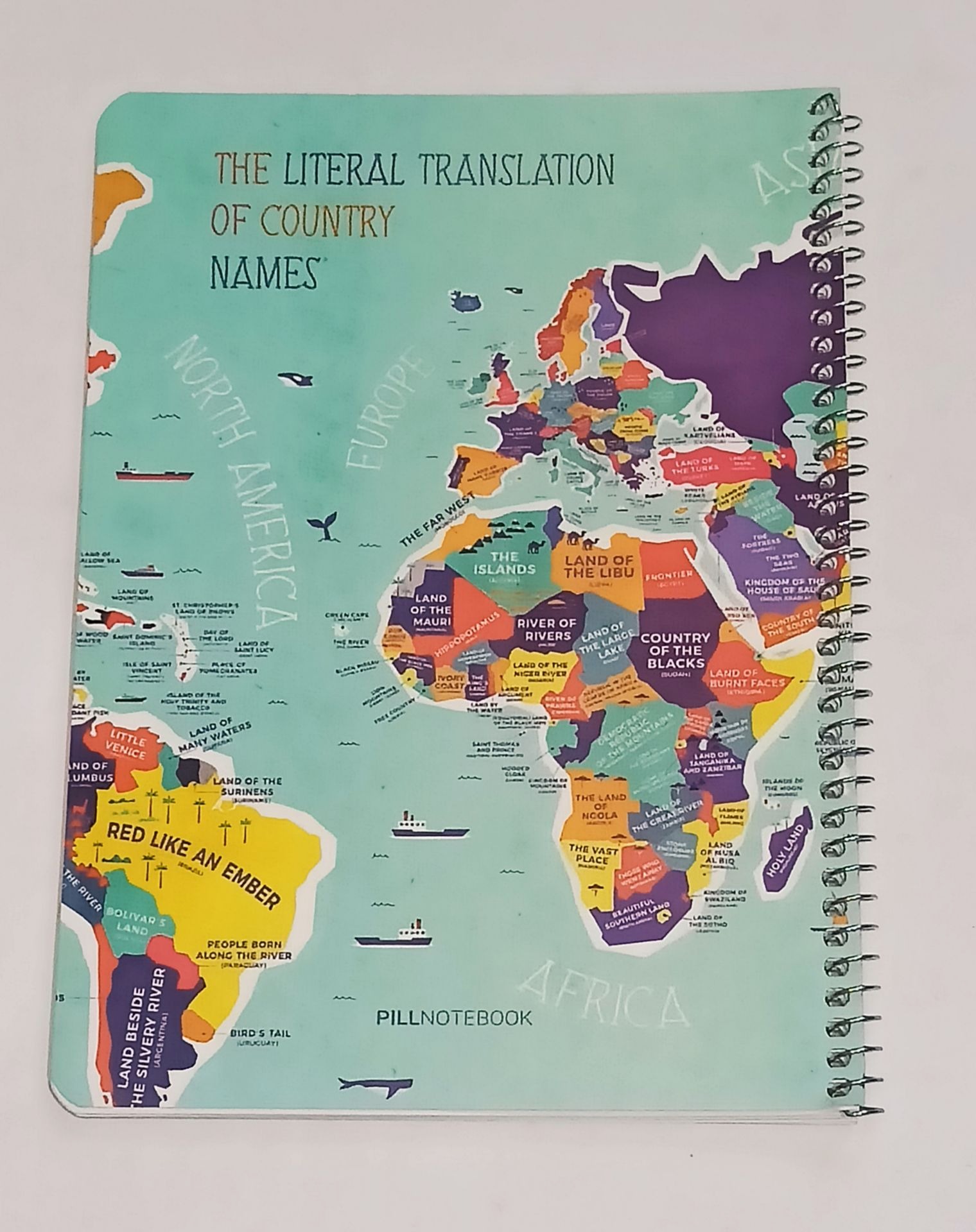 دفتر سیمی خط دار 50 برگ با طرح نقشه جغرافیایی