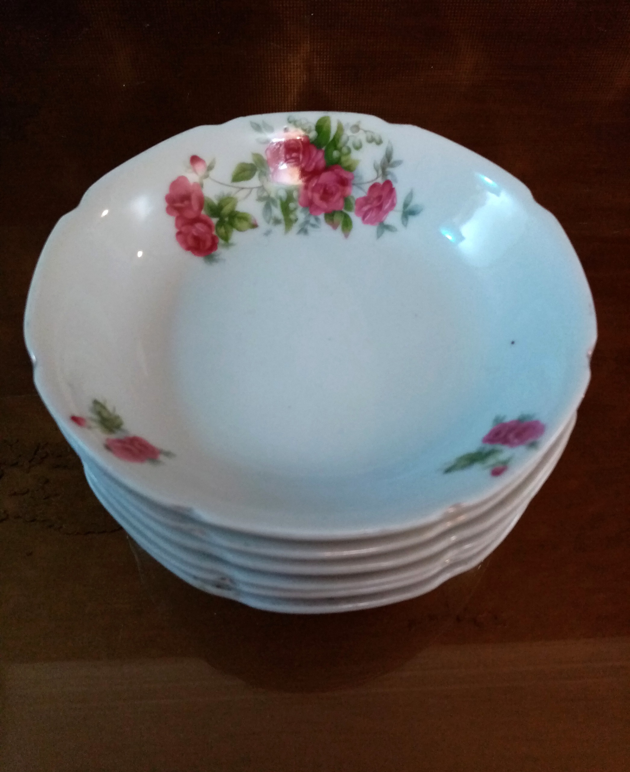 یکدست کمپوت خوری گلسرخی کمیاب