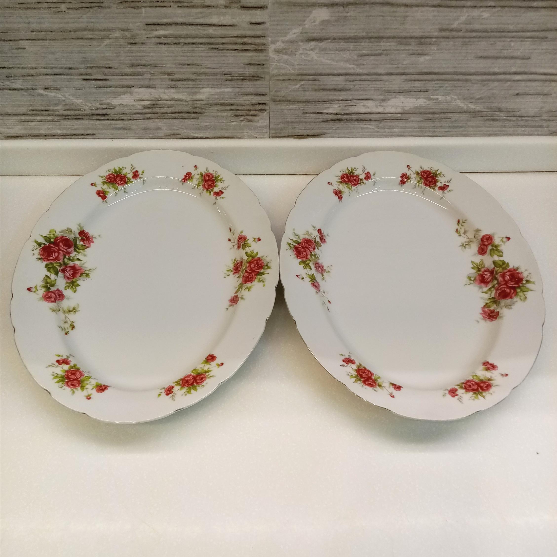 یکجفت دیس گلسرخی kpm مسعود 36سانتی