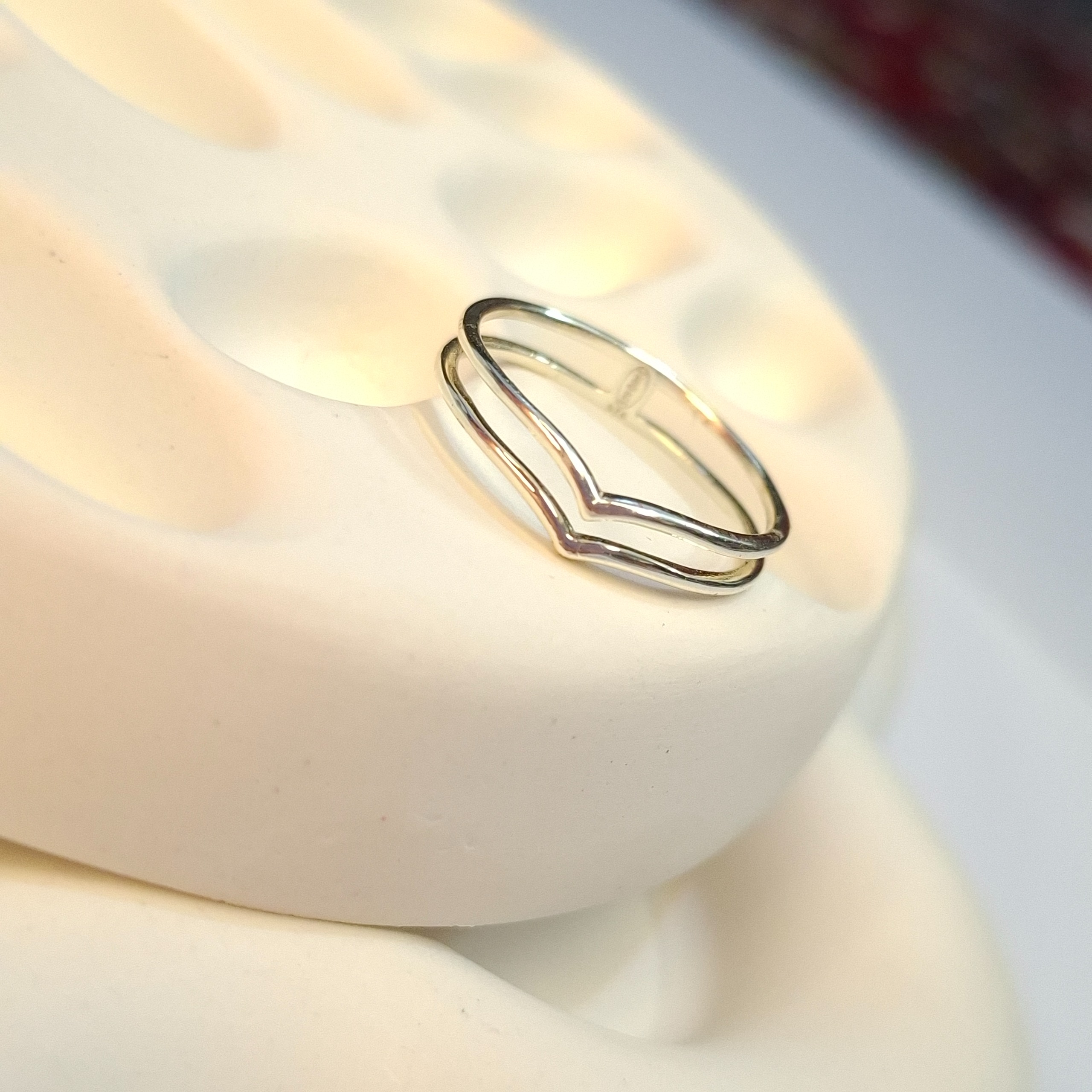 انگشتر نقره مدل دولاین برند ای ام آمریکایی