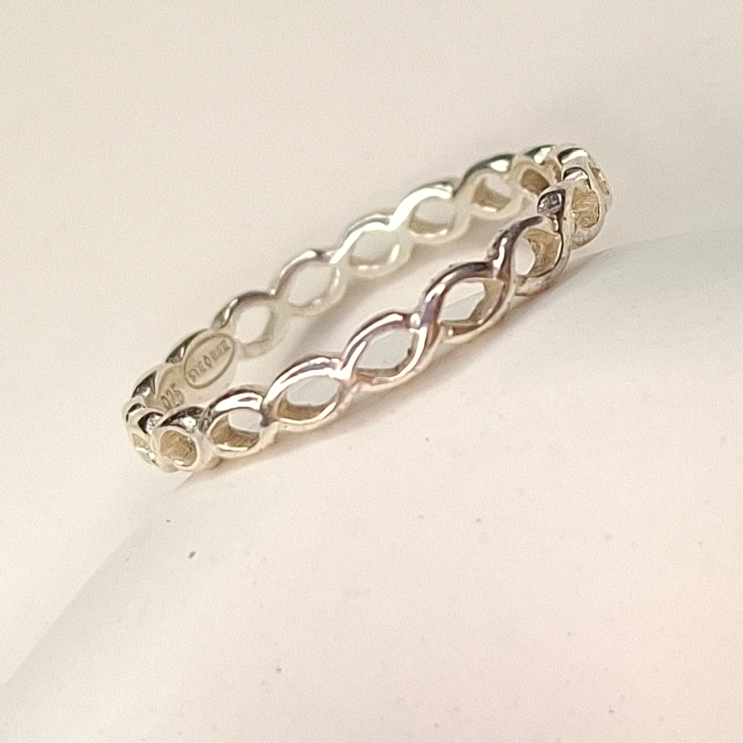 انگشتر نقره مدل زنجیره برند ای ام امریکایی