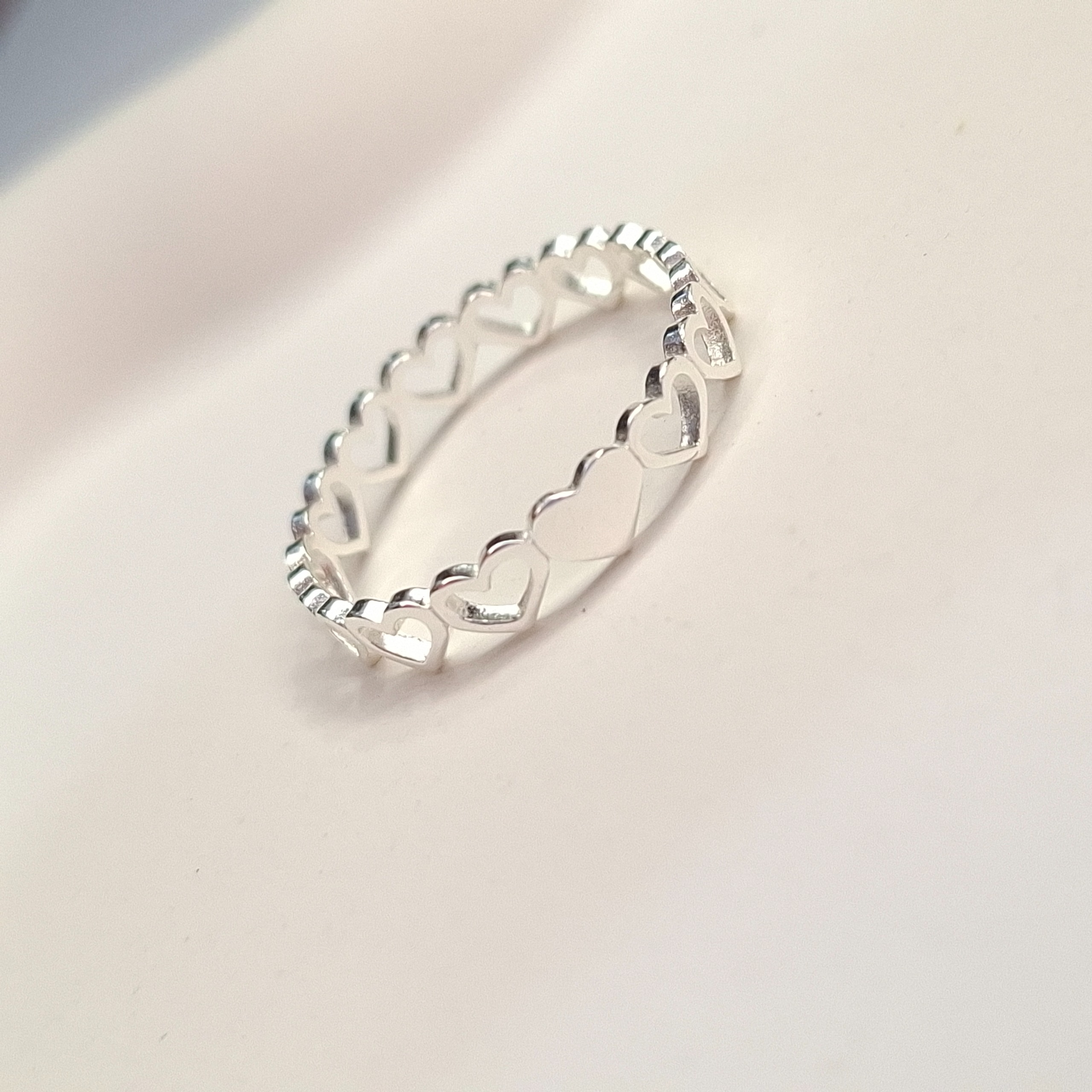 انگشتر نقره زنانه قلبی (ای ام)آمریکایی وارداتی