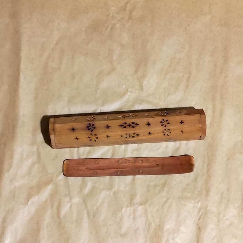 جا عودی چوبی قدیمی برنز کوب آنتیک