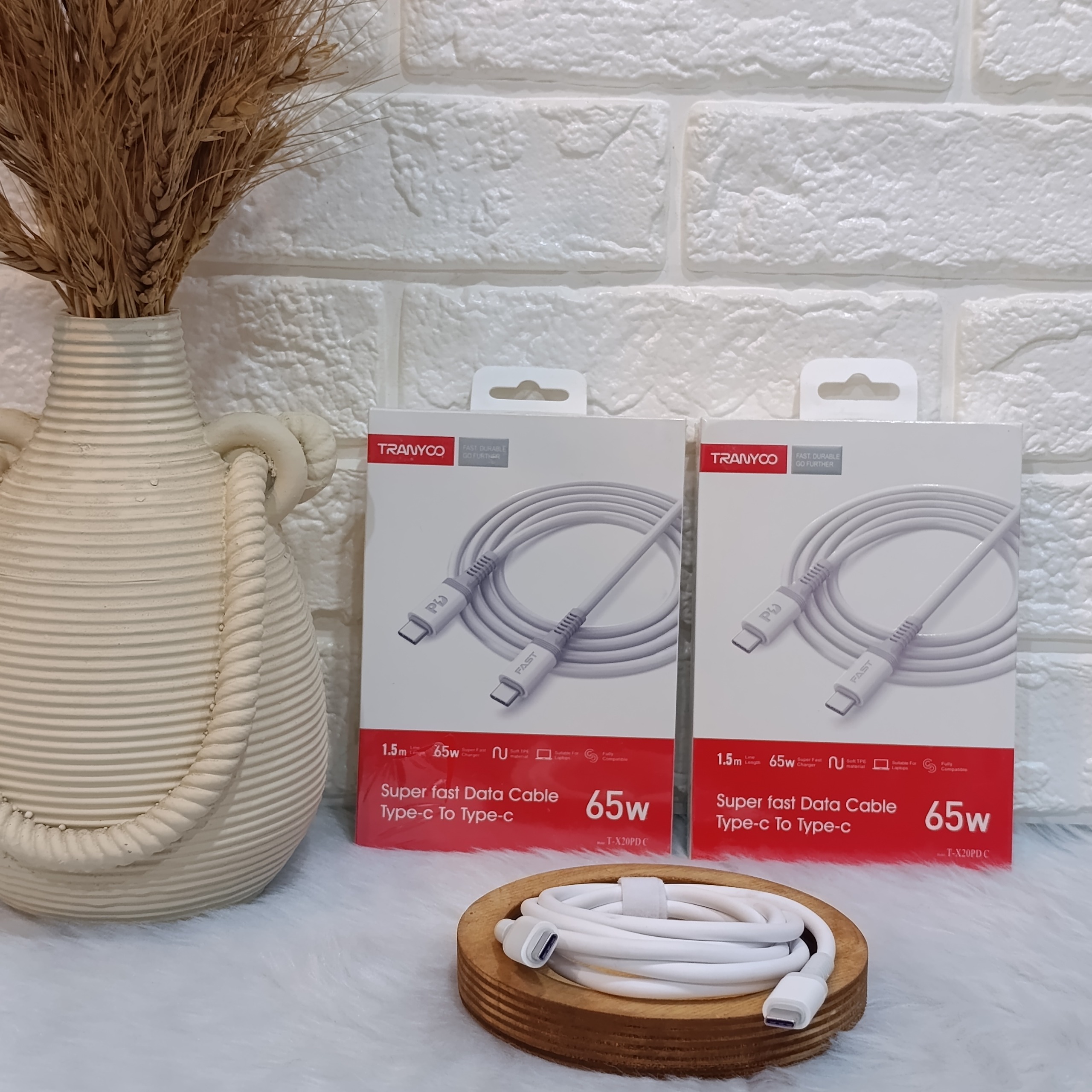 کابل شارژ دو سر تایپ سی TRANYOO X20 PD 65W TYPE C