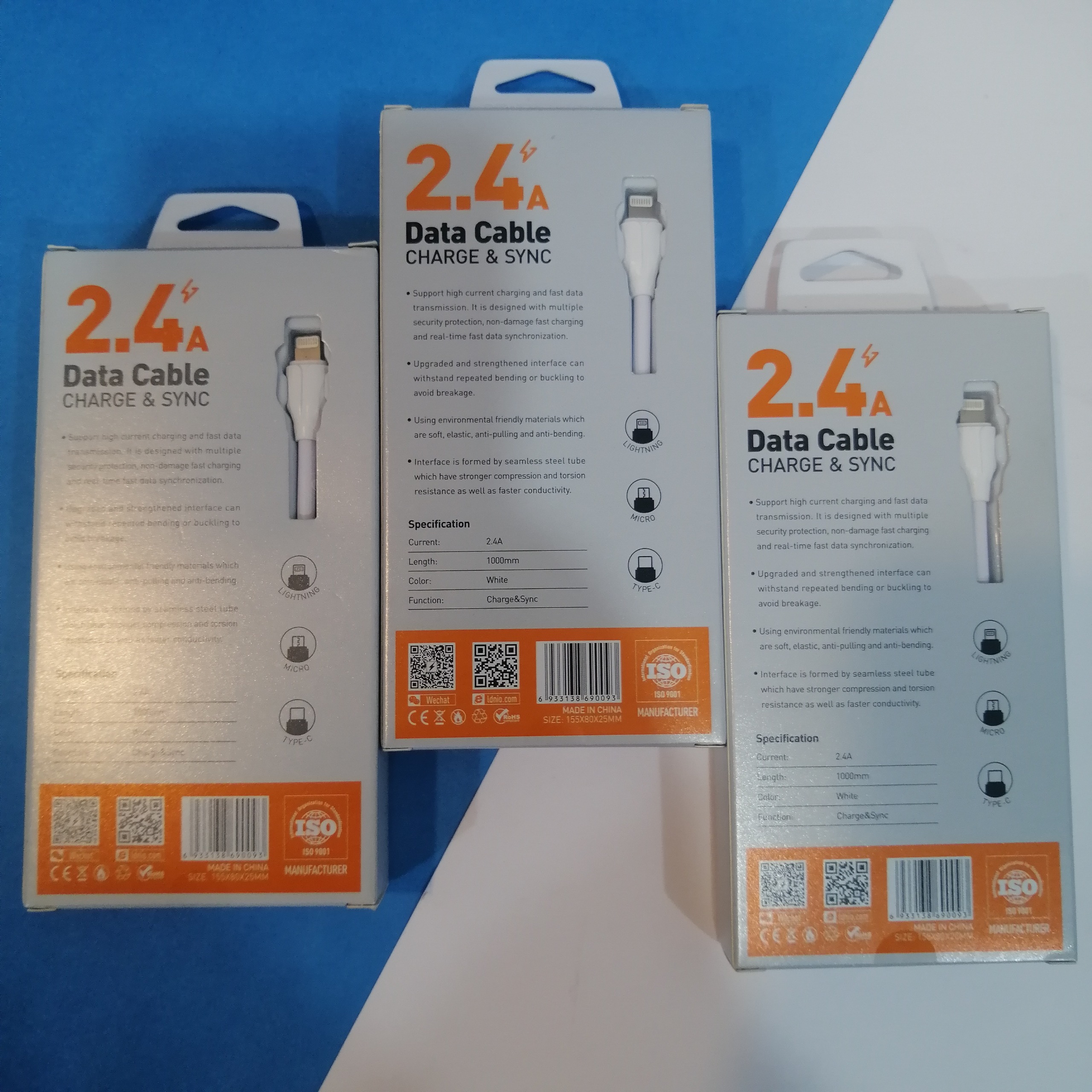 3 عدد کابل شارژ ایفون الدینیو(فروش همکاران)