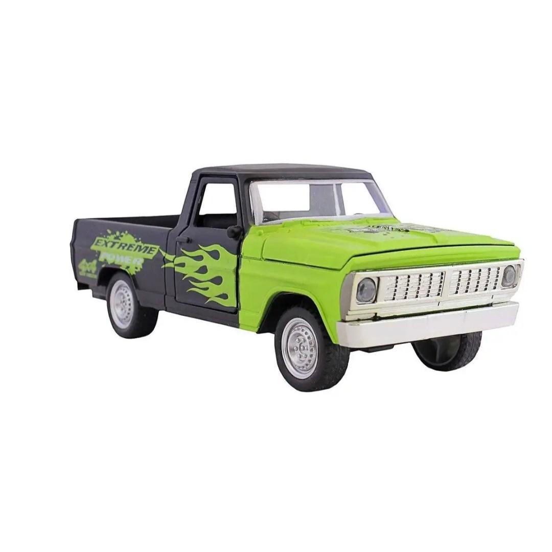 ماکت وانت فلزی چراغ دار و موزیکال سبز مشکی