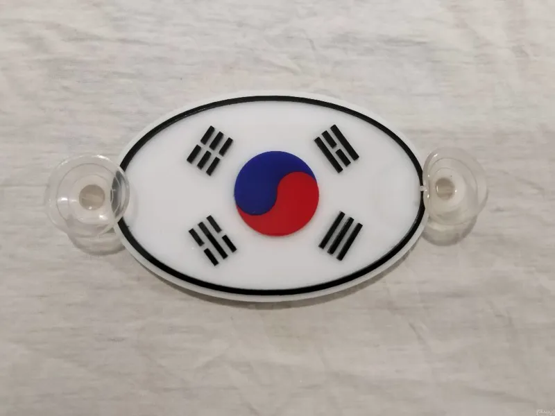 آرم چسبونک پرچم کره جنوبی برجسته