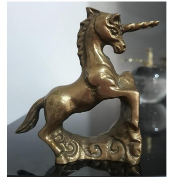 مجسمه برنزی مینیاتوری(اسب تک شاخ) کهنه وارداتی