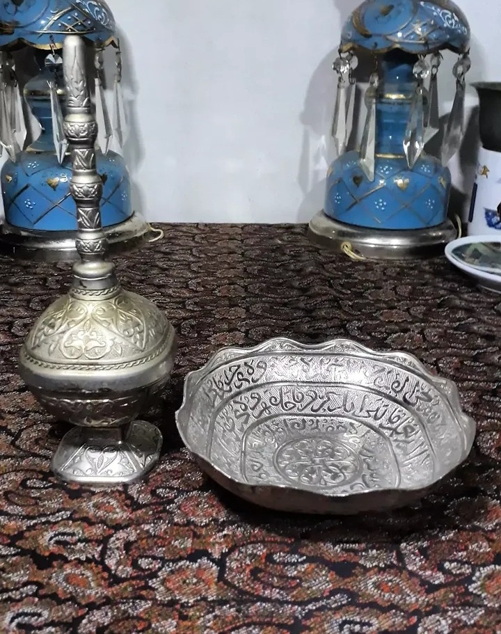 کاسه دعا و گلاب پاش قدیمی وارداتی