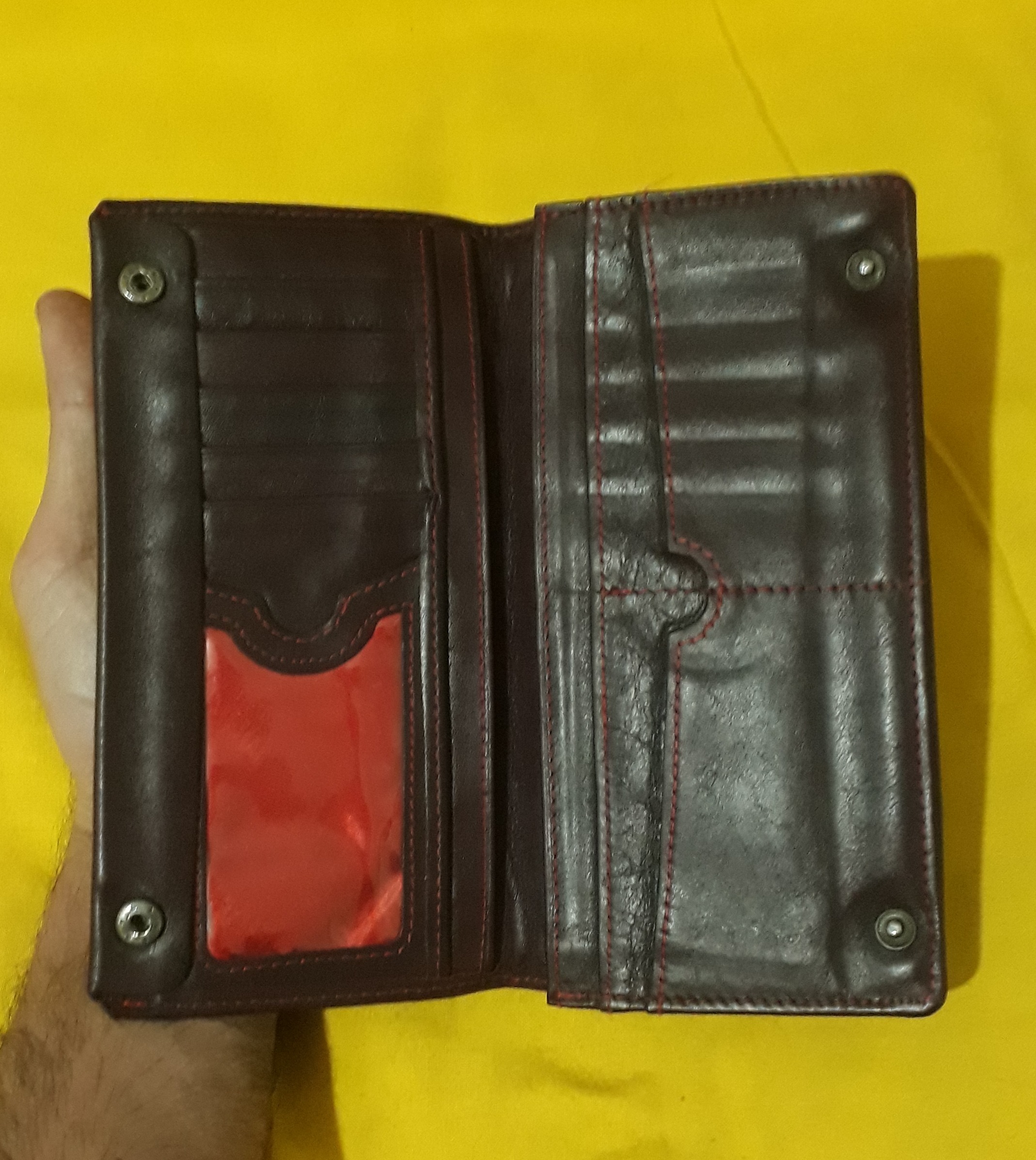 کیف پول دست دوز چرم پالتویی ( مارک مارال )