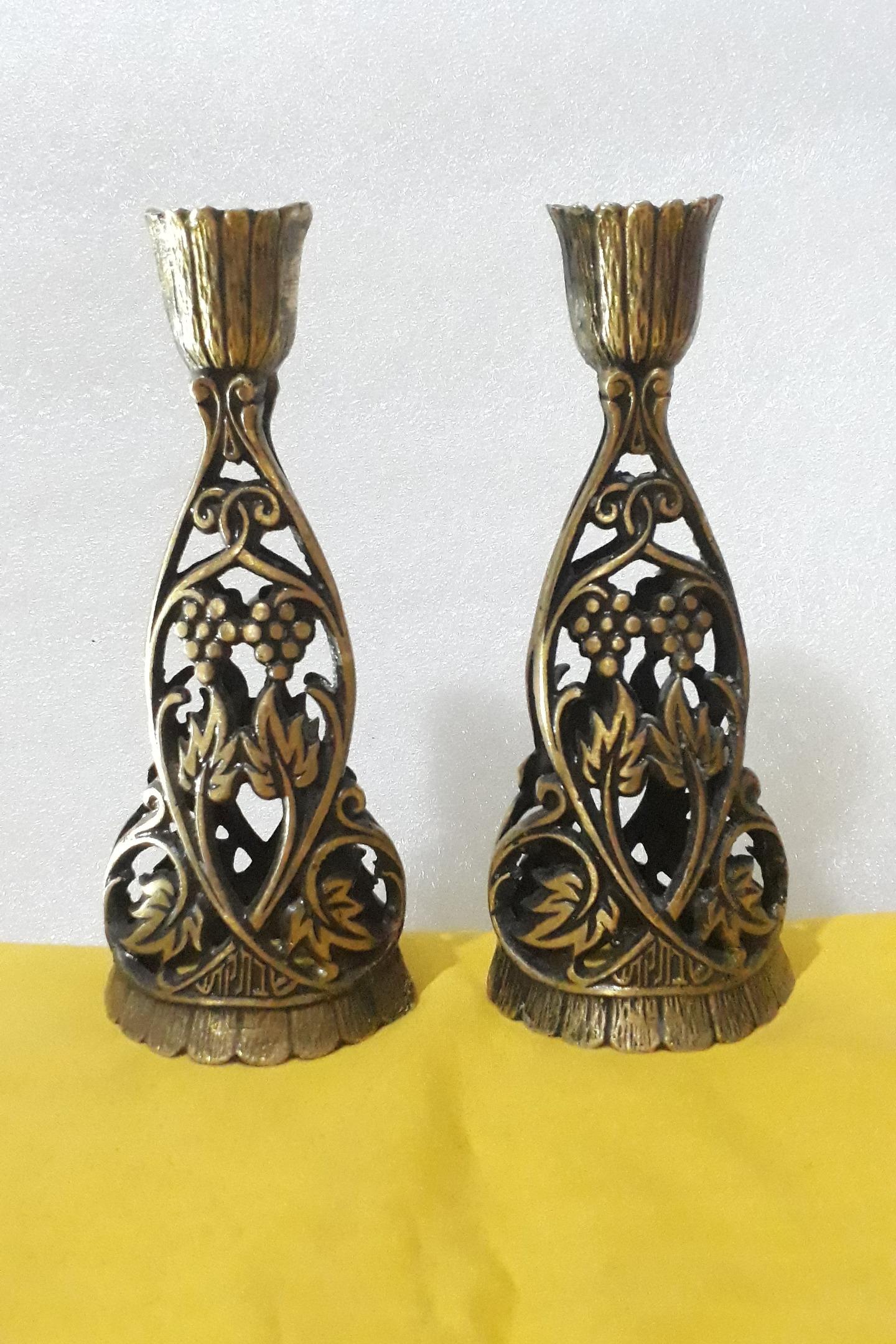 شمعدان برنزی وارداتی انتیک مارک دار