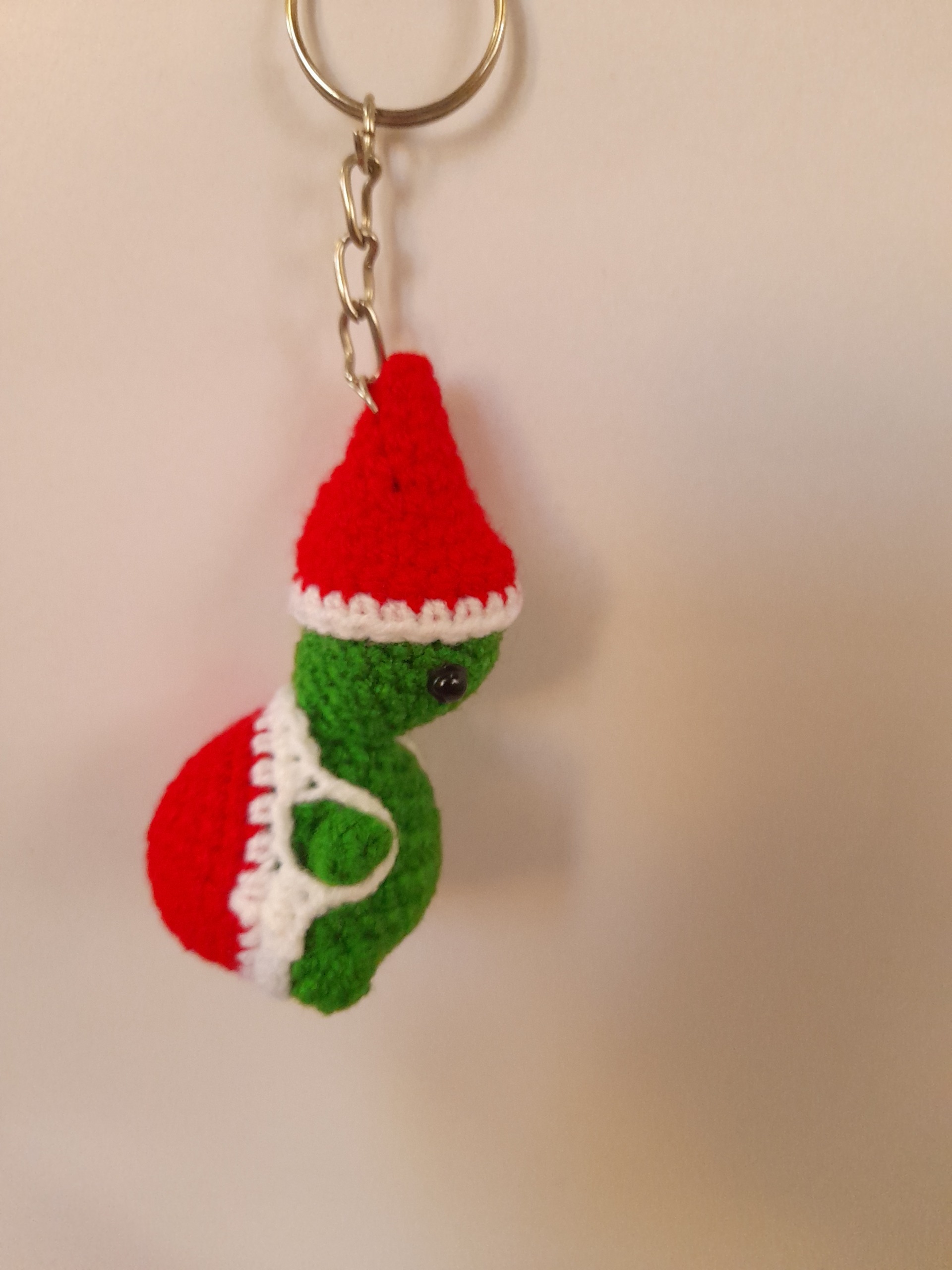 جاکلیدی لاکپشت کریسمس قلاب بافی