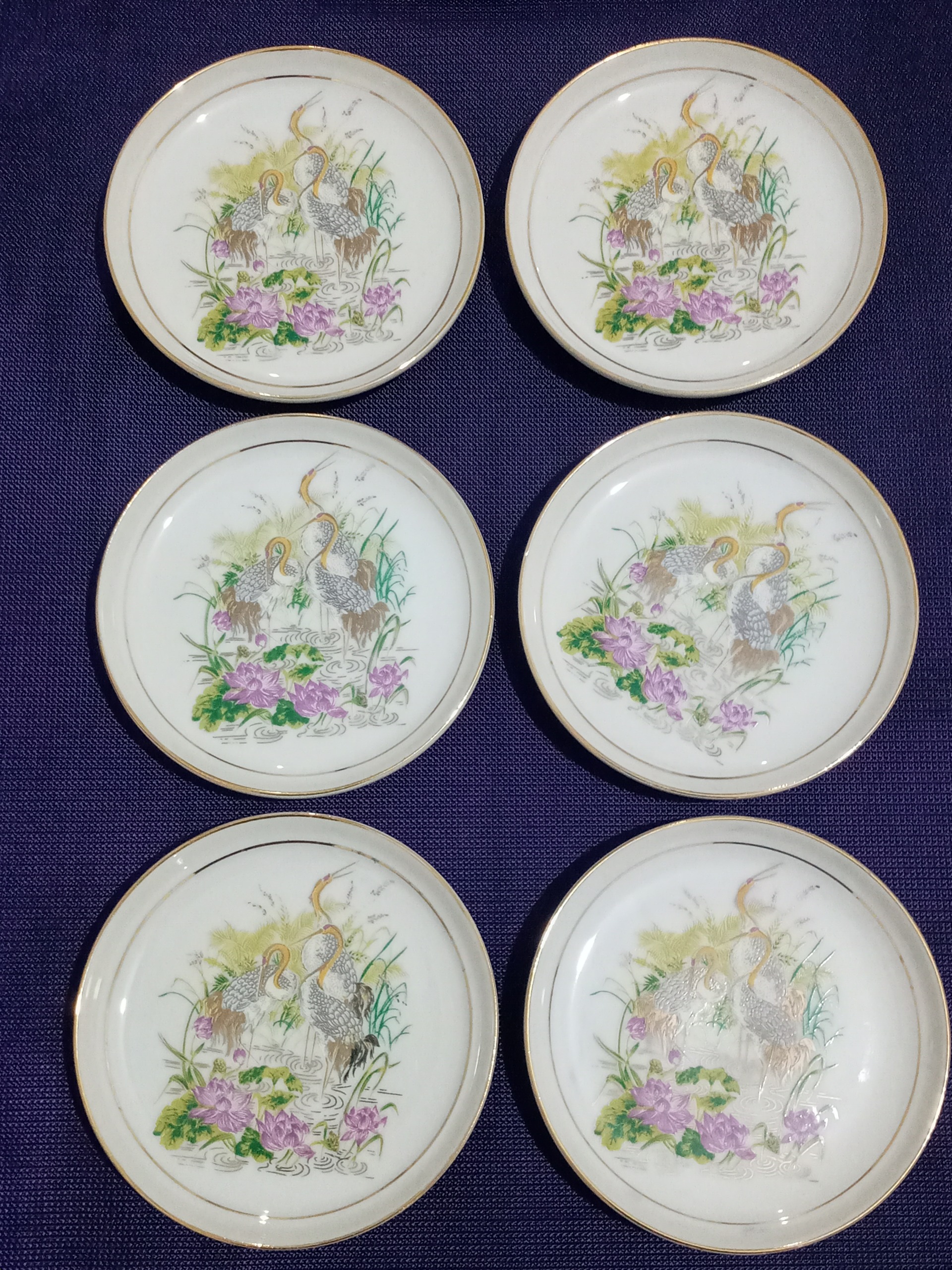 6 عدد نعلبکی قدیمی (نقاشی دست)