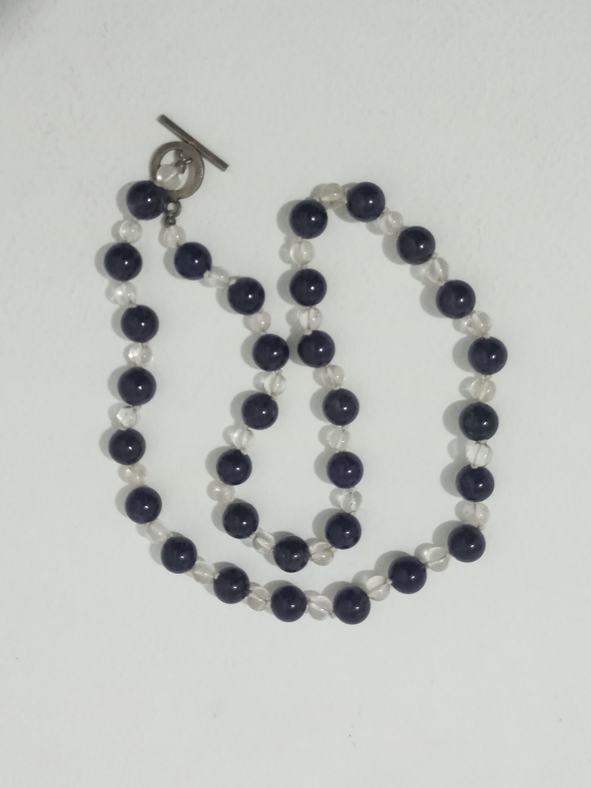 گردنبند ریسه ای امیتیست و کریستال معدنی