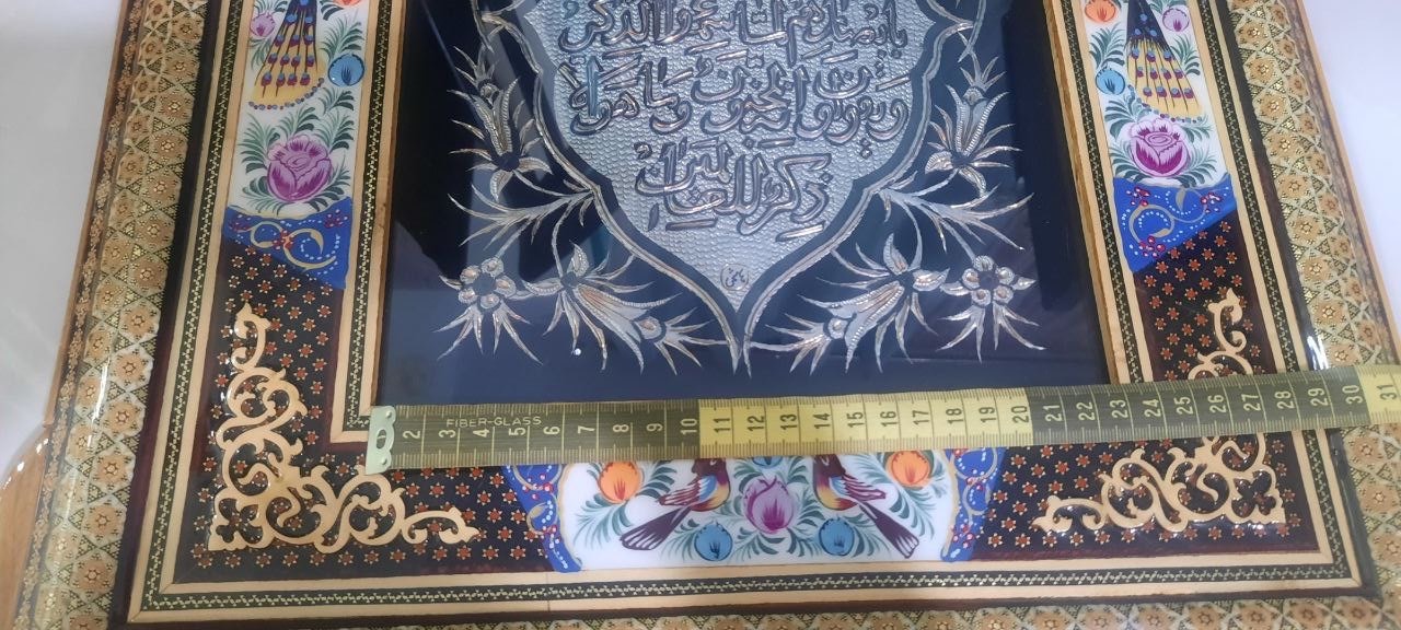 تابلو منبت کاری و خاتم کاری وجنس مس و نقره