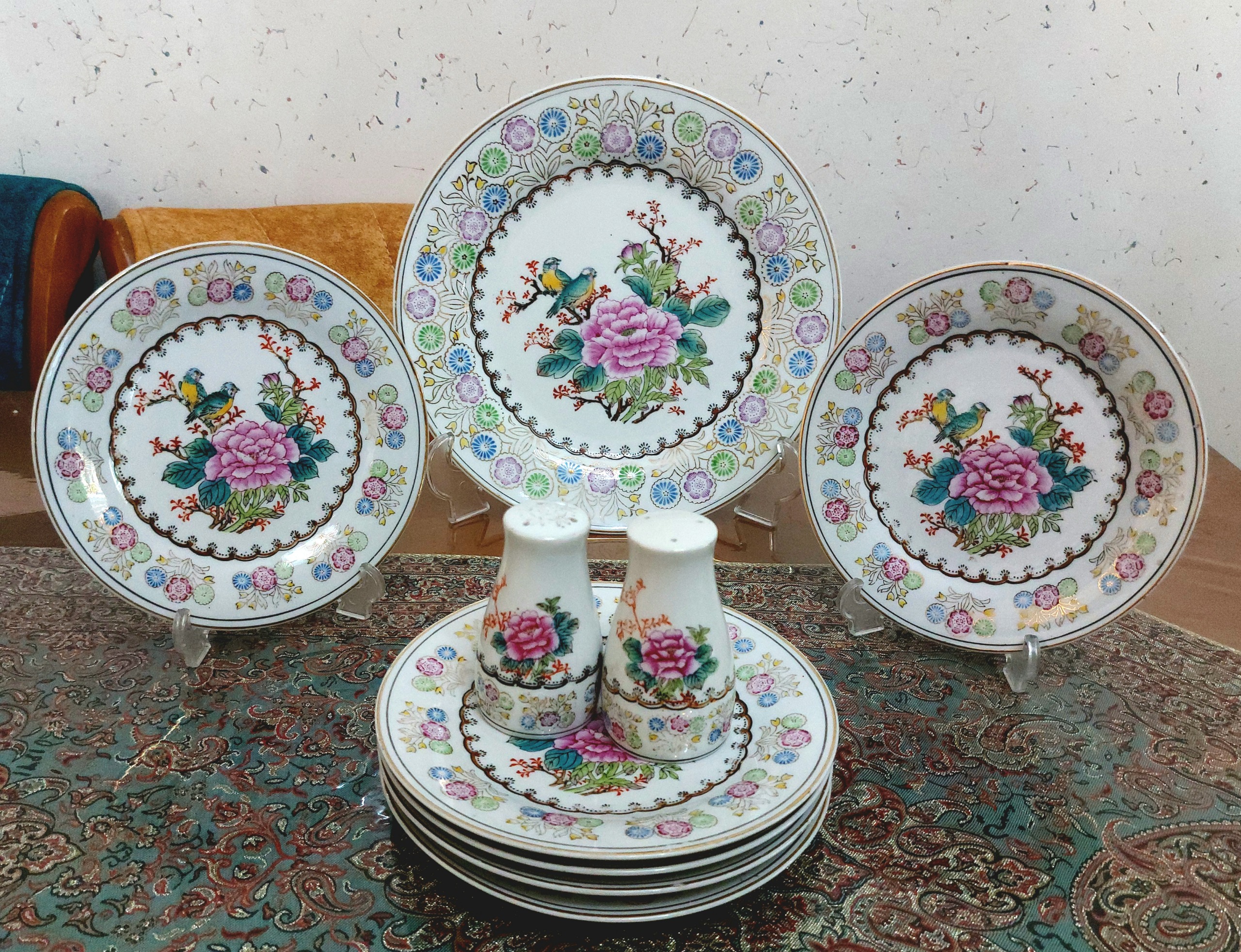 سرویس میوه خوری گل مرغی قدیمی