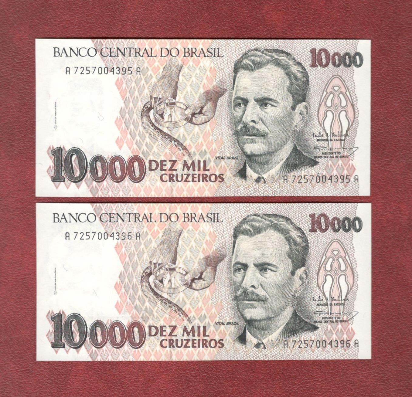 جفت اسکناس 10/000 کروزیرو برزیل