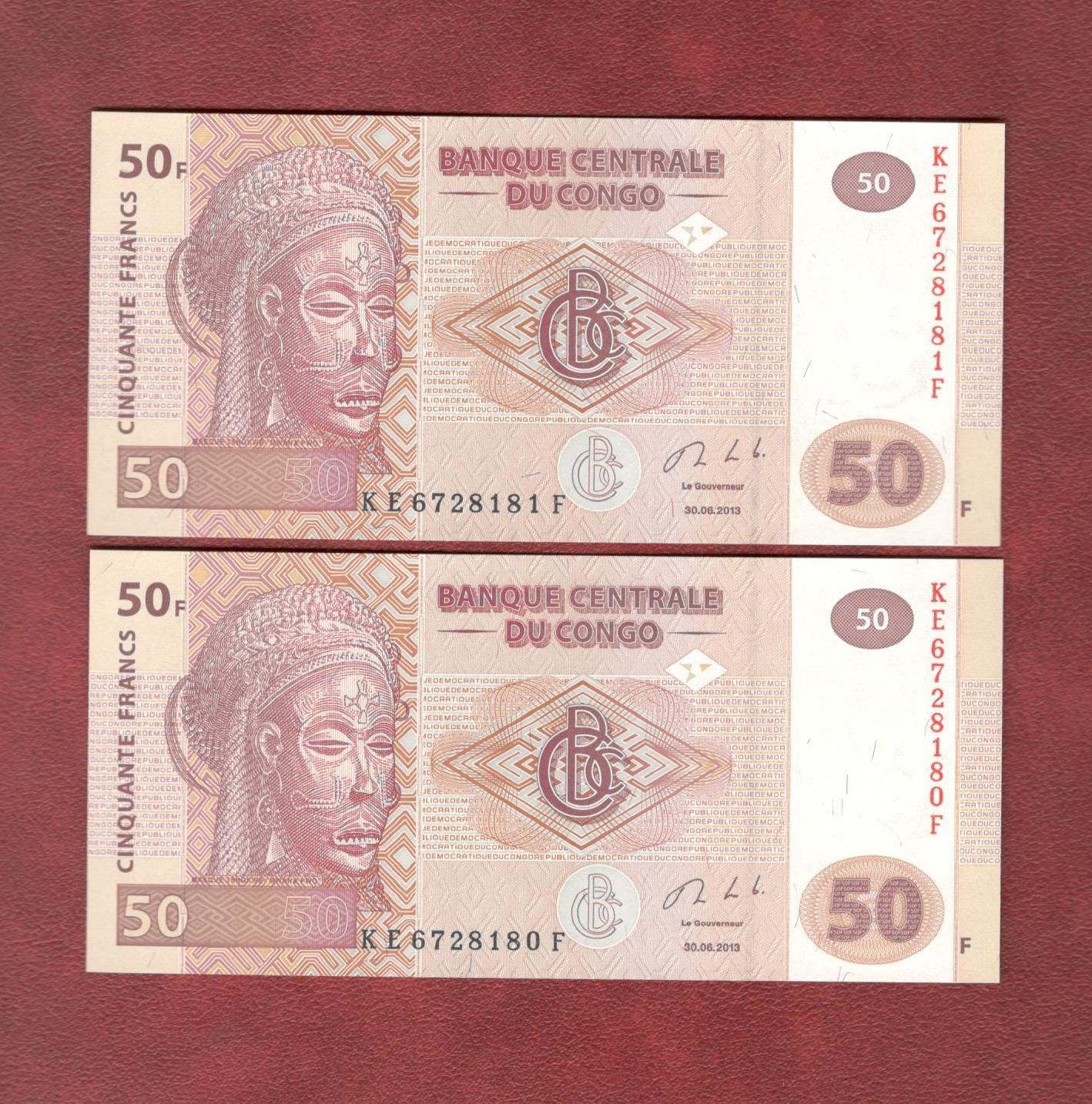 جفت اسکناس 50 فرانک کنگو