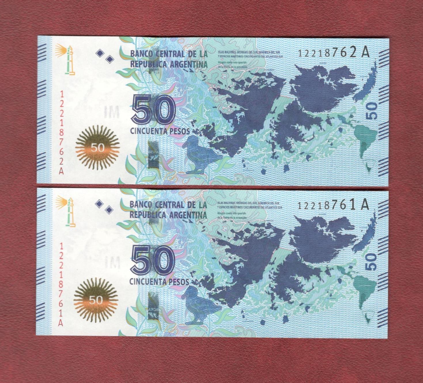 جفت اسکناس 50 پزو آرژانتین