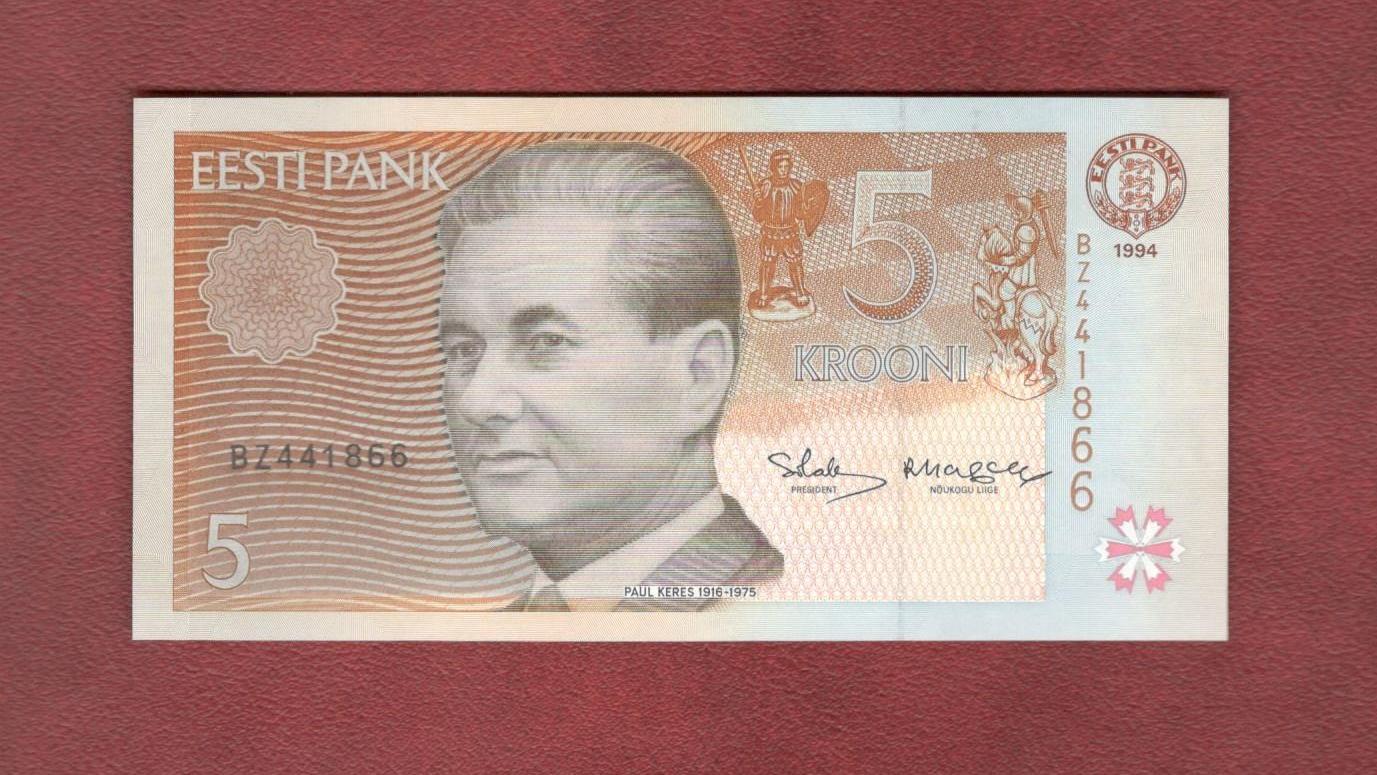 تک اسکناس 5 کرون استونی