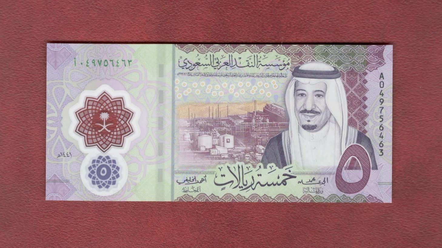 تک اسکناس 5 ریال عربستان پلیمری