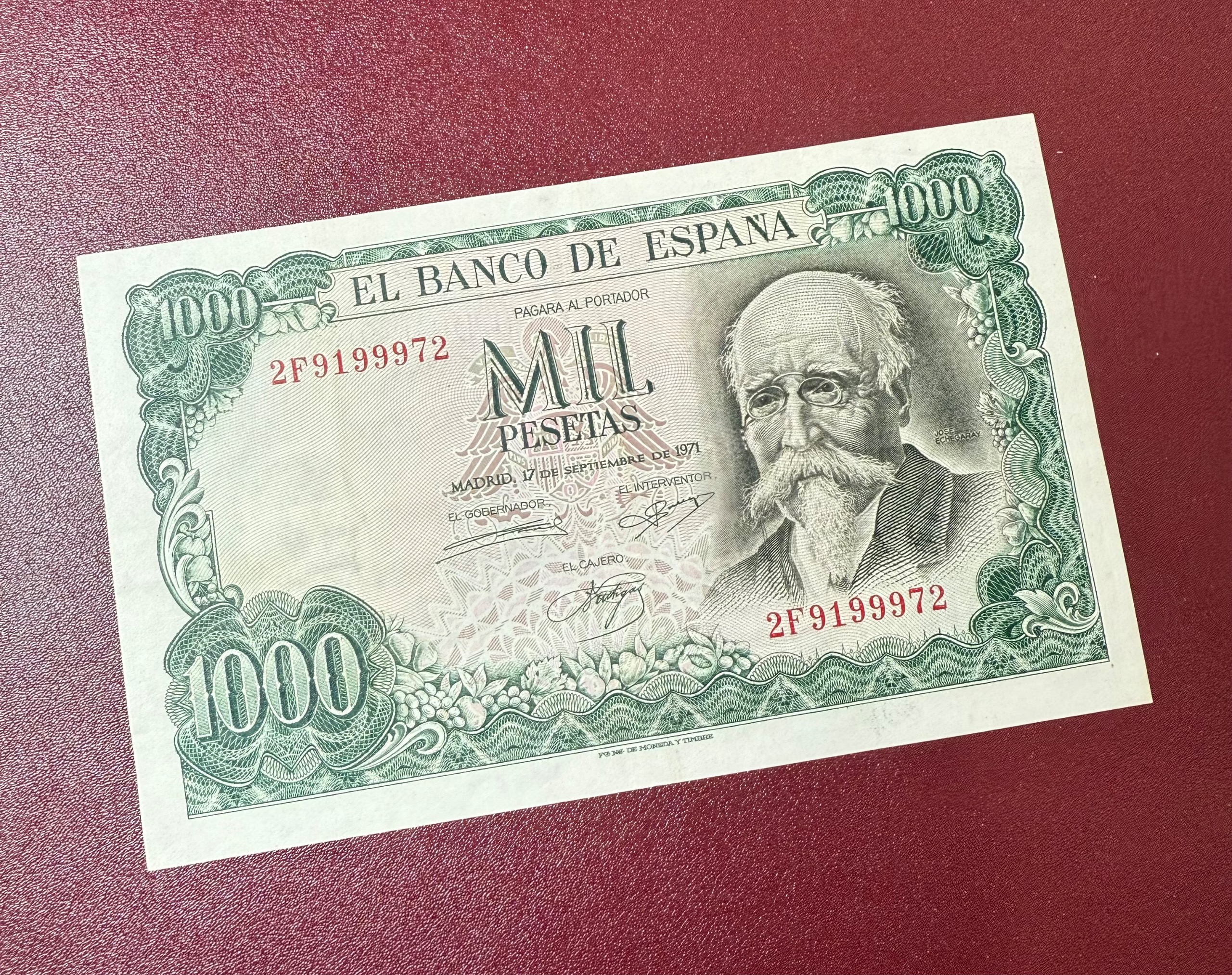تک اسکناس 1000 پناس اسپانیا 1971