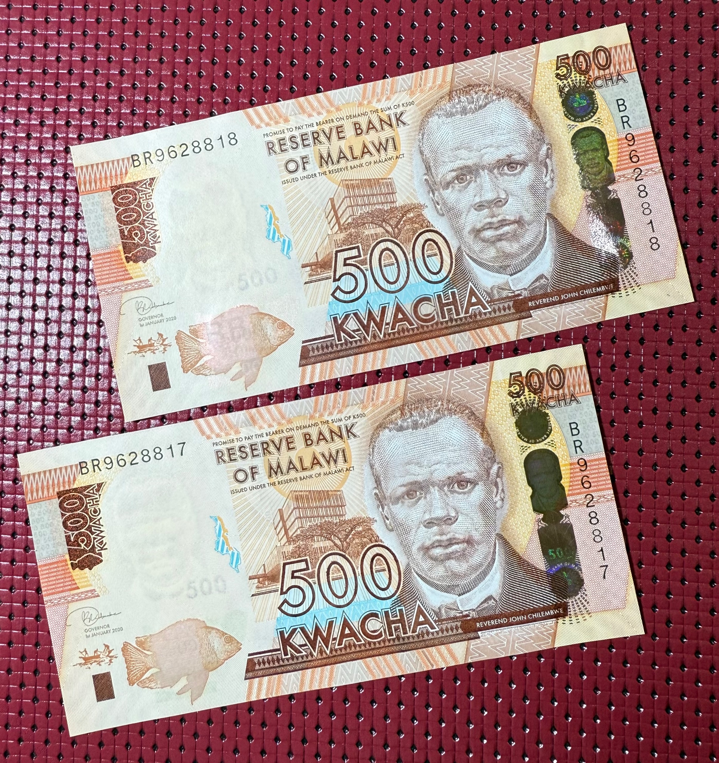 جفت اسکناس 500 کواچا مالاوی