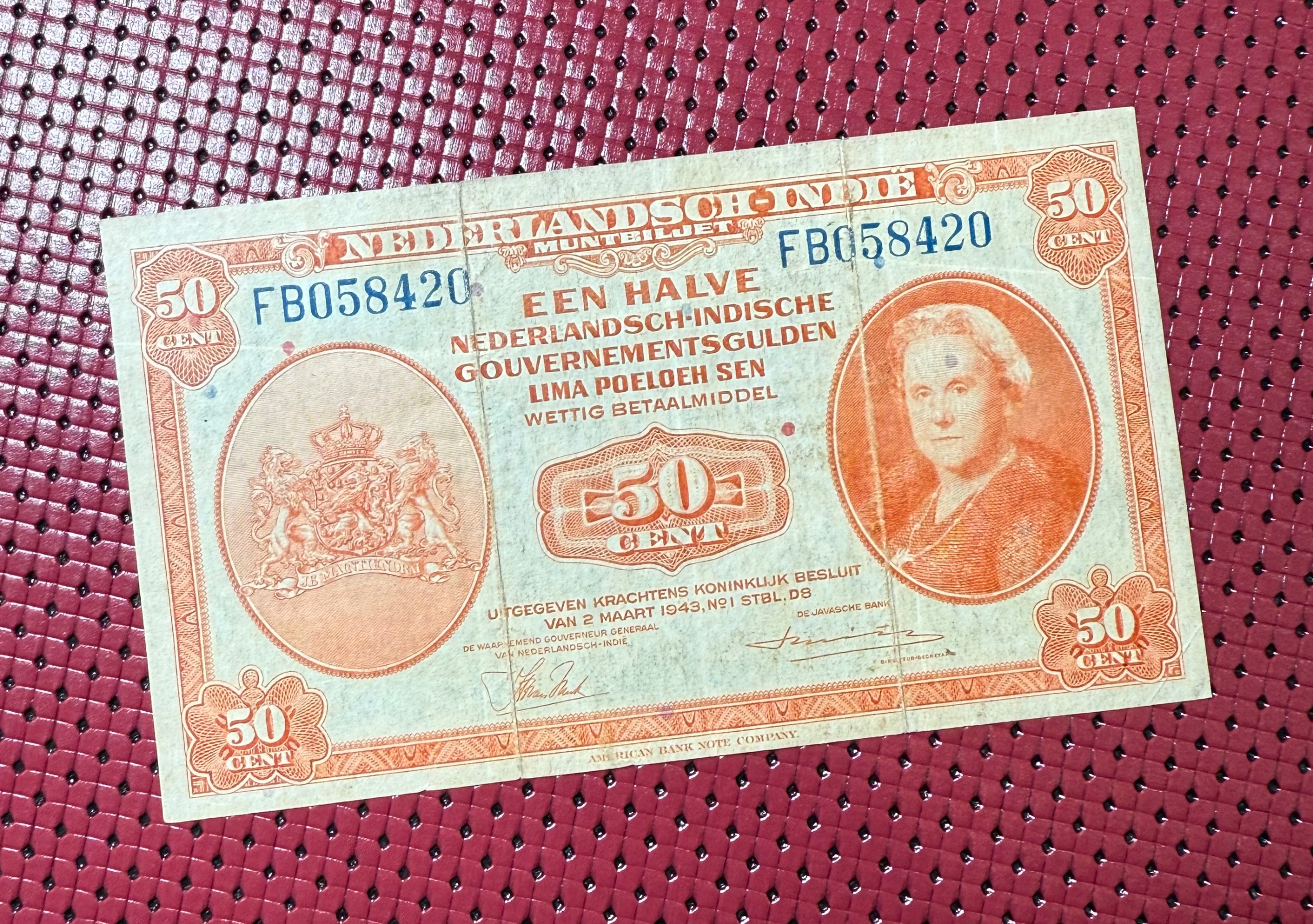تک اسکناس 50 سنت هند هلند